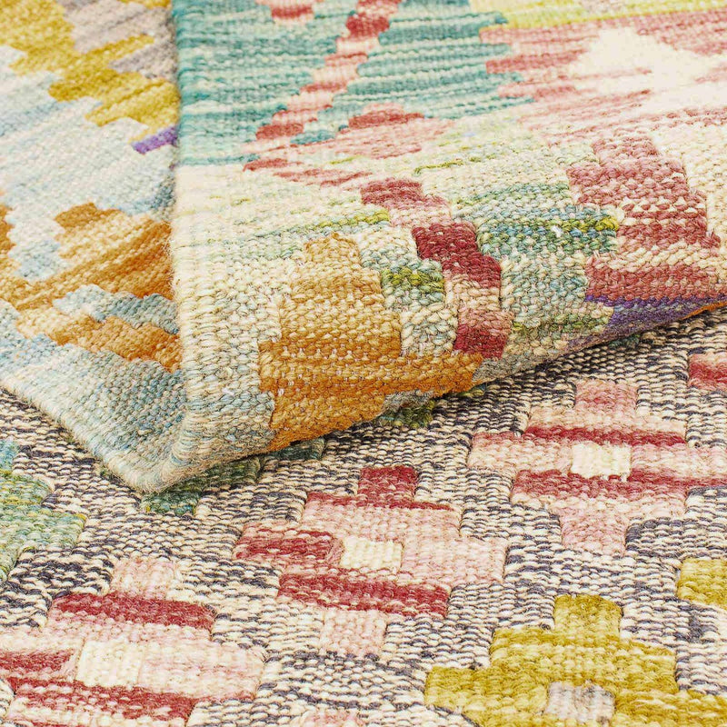 Alfombra Kelim - Splash - 241 x 202 cm - multicolor