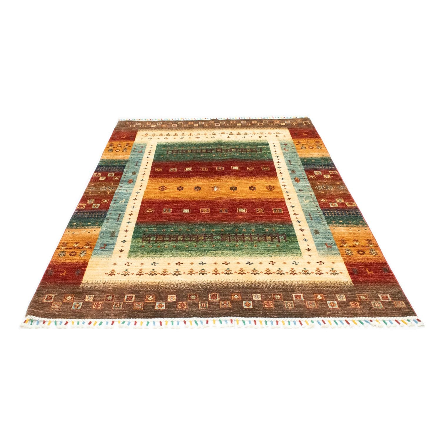 Alfombra Gabbeh - Loribaft Persa - 214 x 152 cm - multicolor