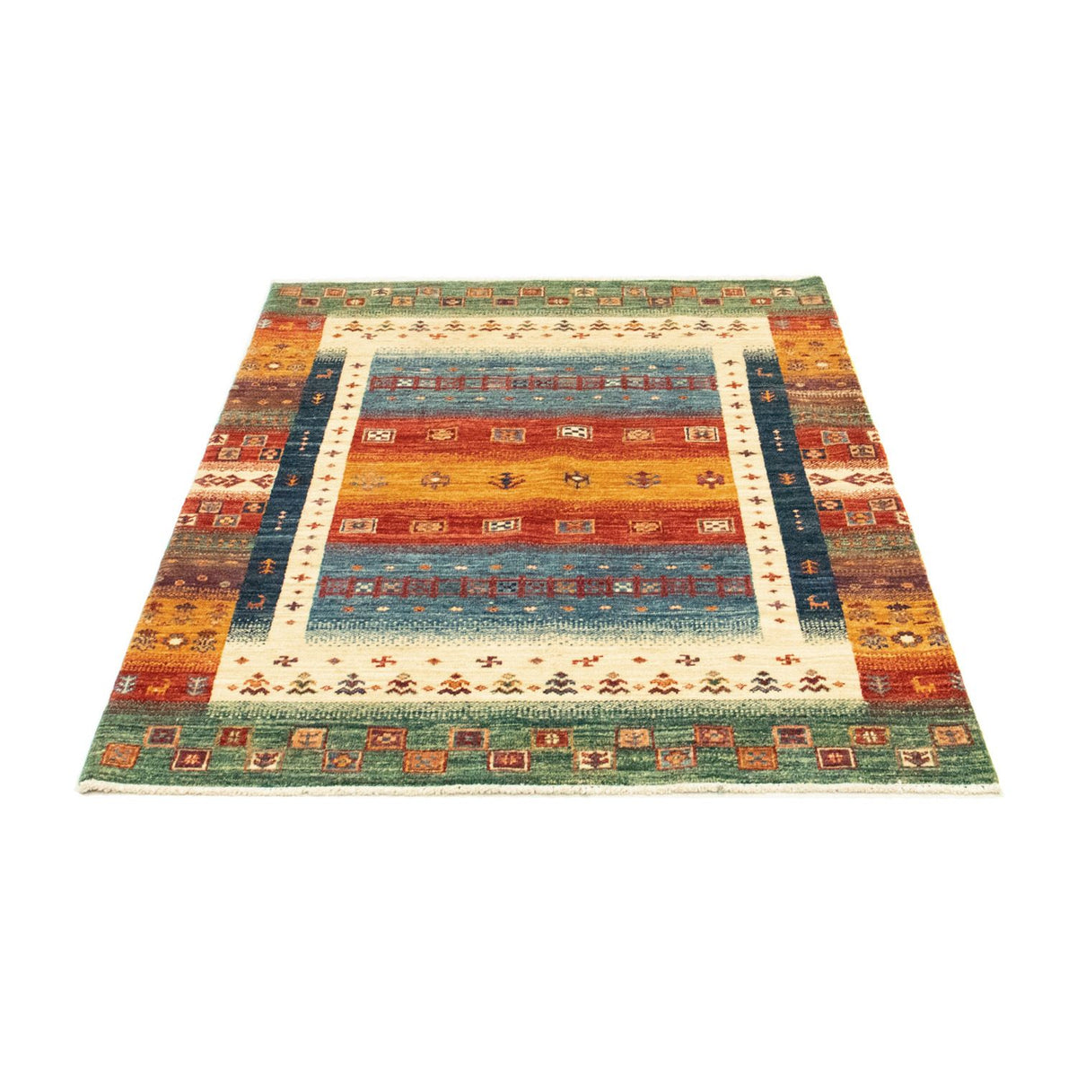 Alfombra persa - Nómada - 149 x 104 cm - multicolor