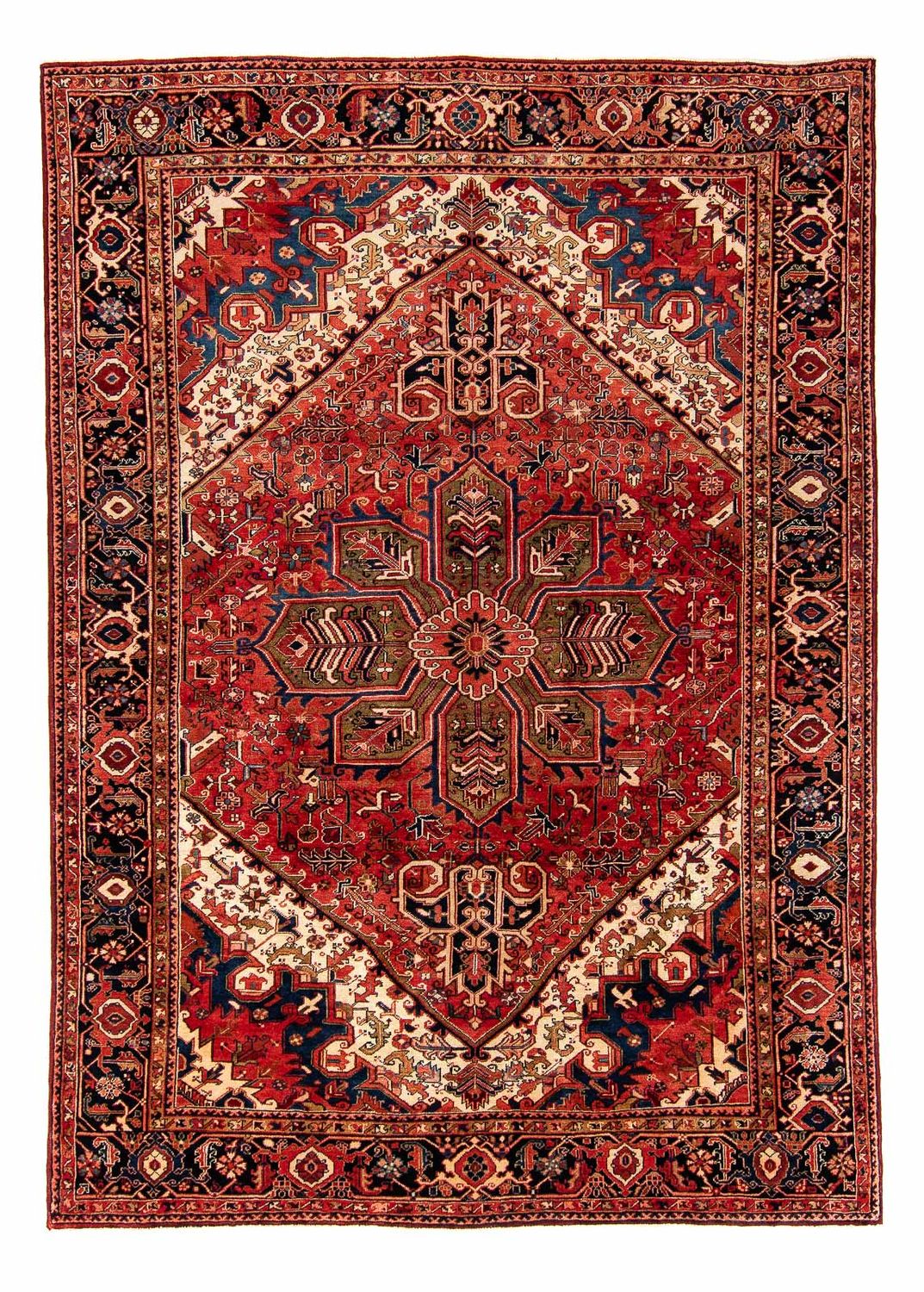 Alfombra persa - Nómada - 377 x 280 cm - rojo oscuro