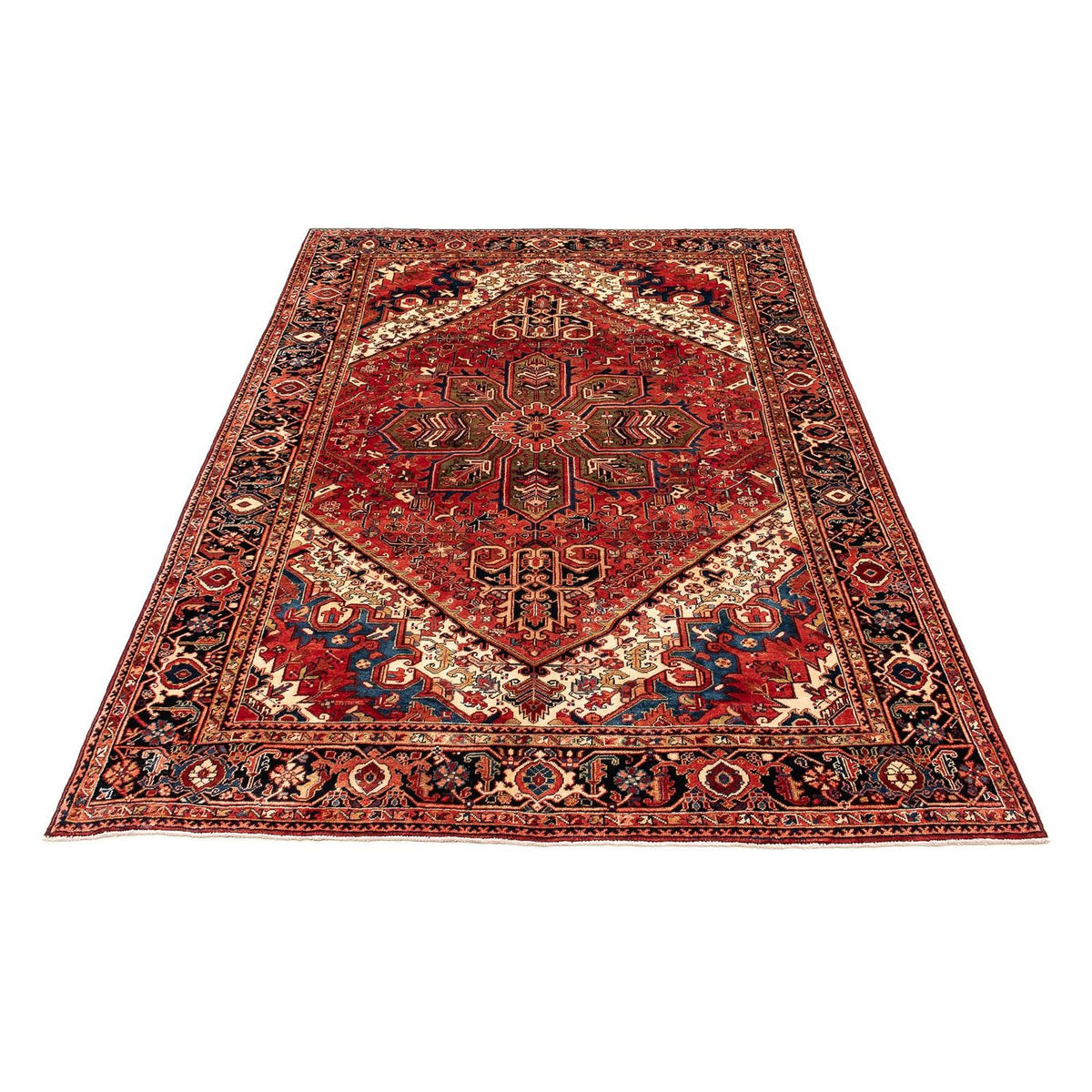 Alfombra persa - Nómada - 377 x 280 cm - rojo oscuro