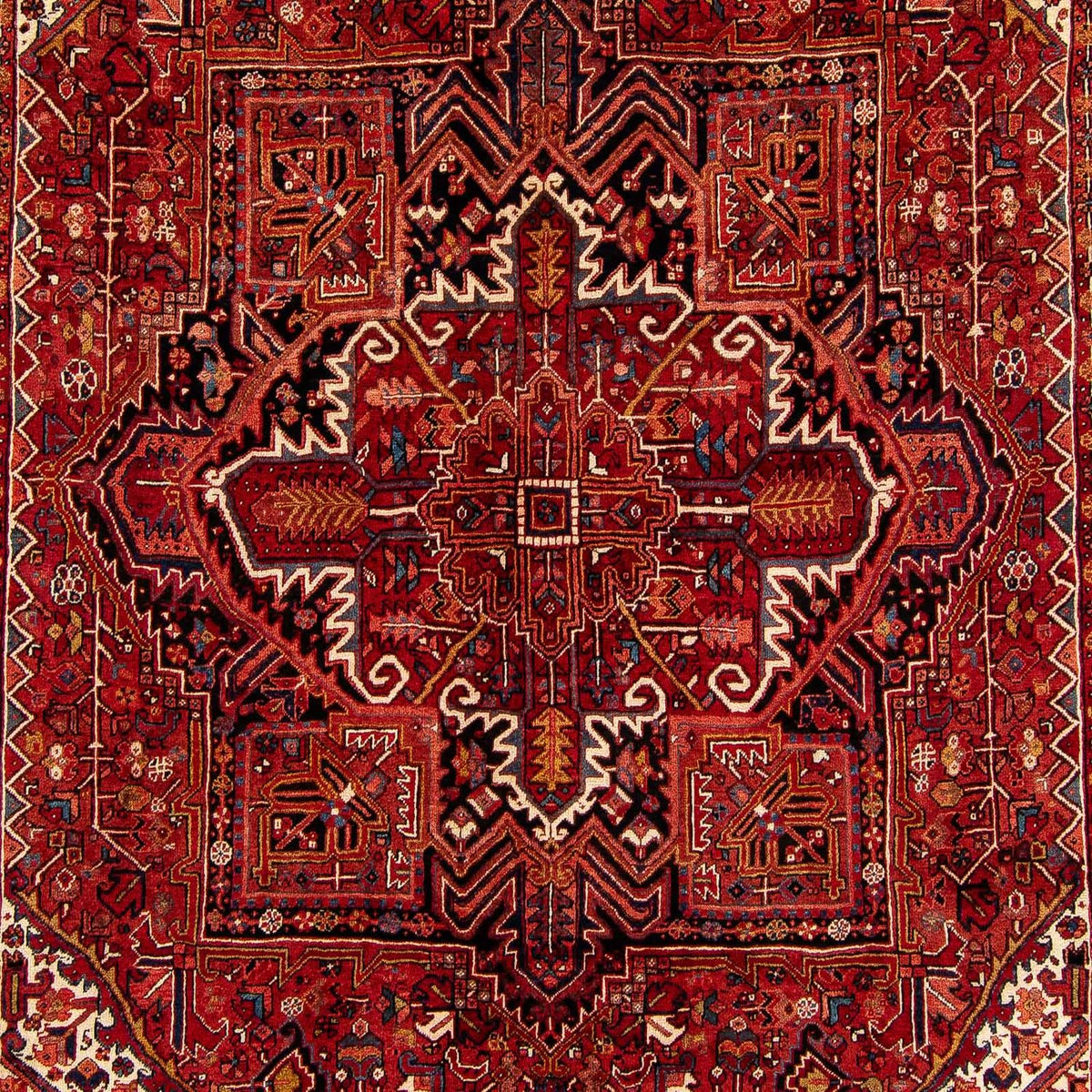 Alfombra persa - Nómada - 374 x 295 cm - rojo oscuro