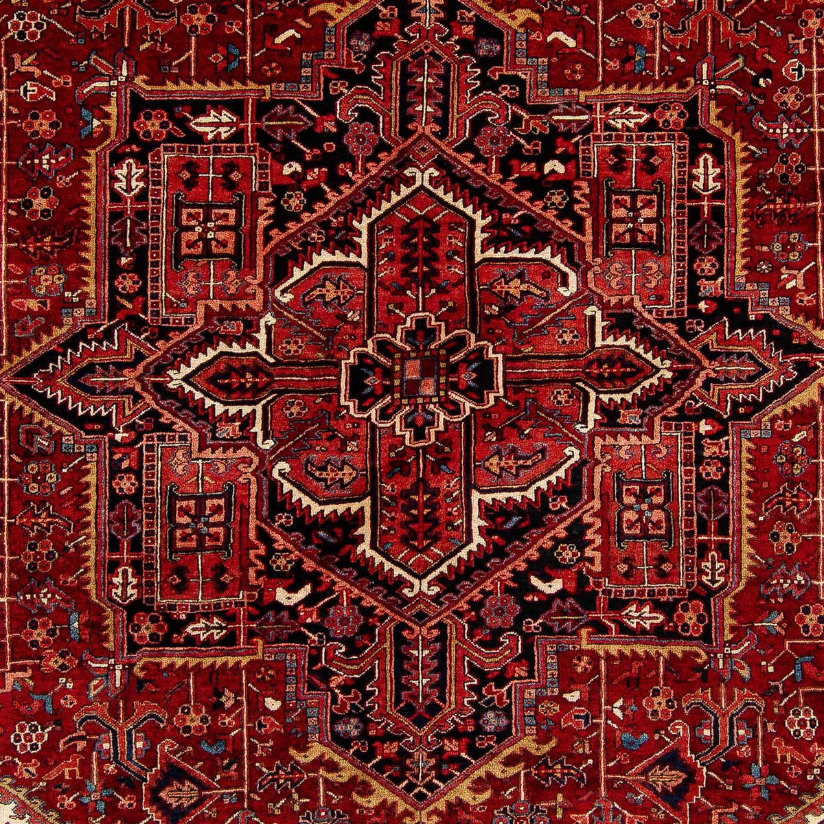 Alfombra persa - Nómada - 393 x 304 cm - rojo oscuro