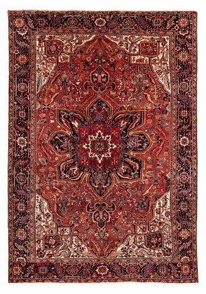 Alfombra persa - Nómada - 402 x 300 cm - rojo oscuro