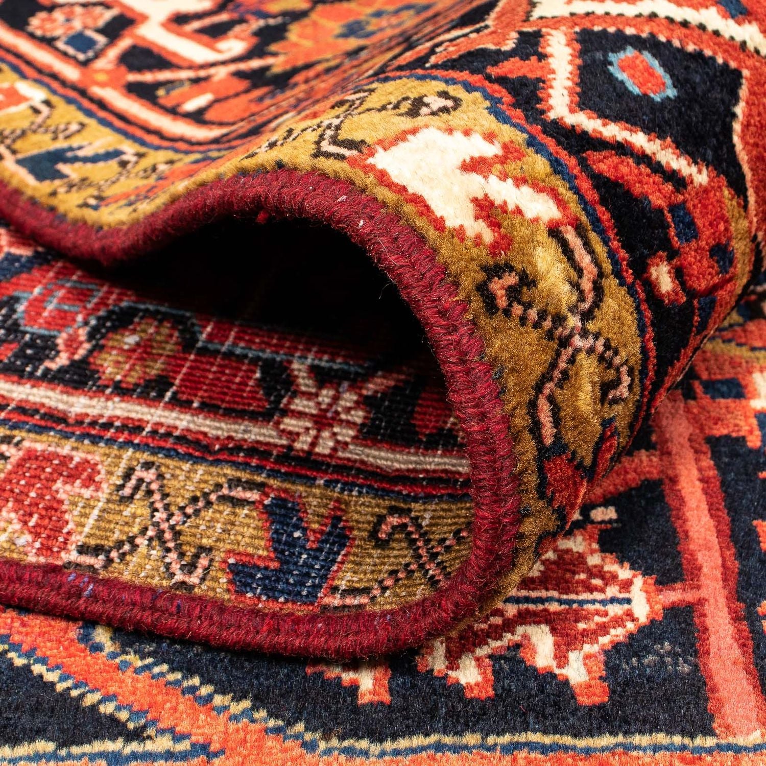 Alfombra persa - Nómada - 380 x 260 cm - rojo oscuro