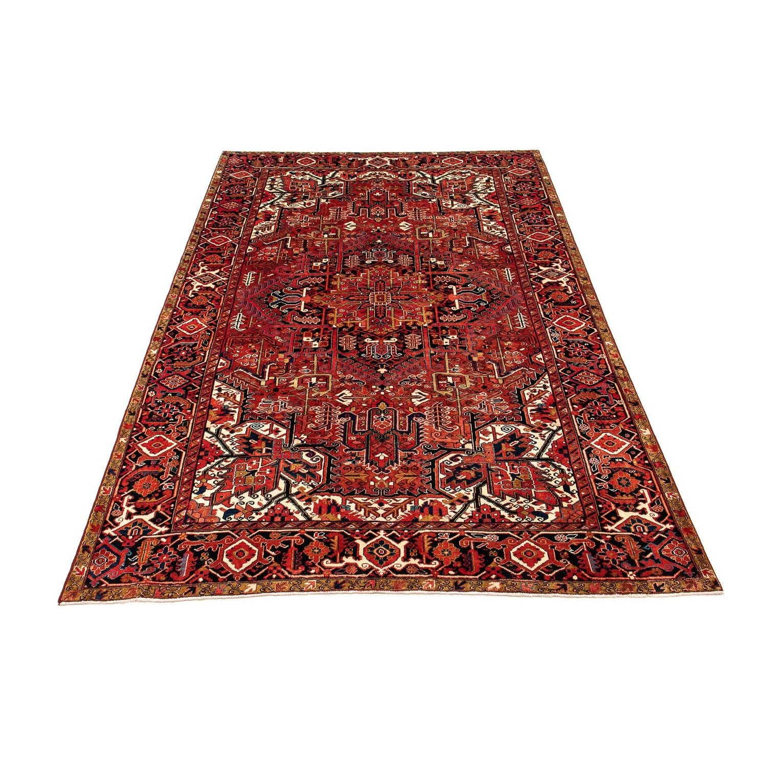 Alfombra persa - Nómada - 380 x 260 cm - rojo oscuro