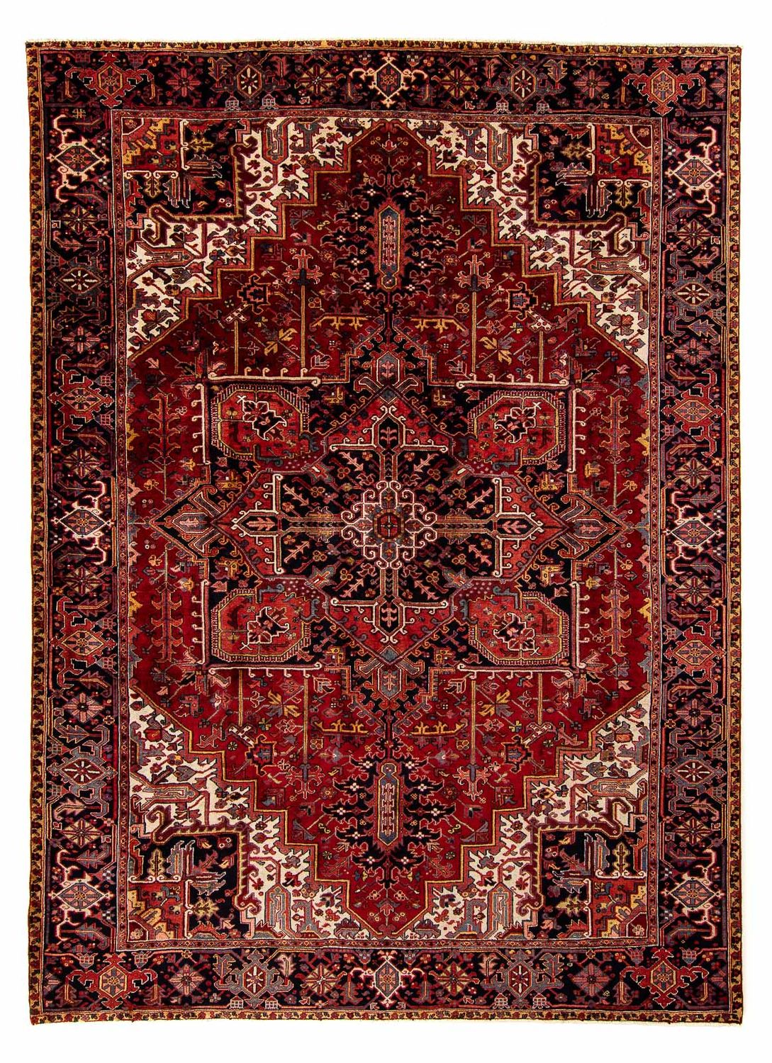 Alfombra persa - Nómada - 380 x 310 cm - rojo oscuro