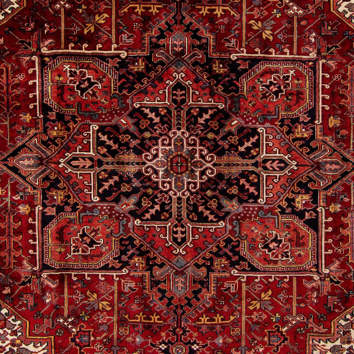 Alfombra persa - Nómada - 380 x 310 cm - rojo oscuro