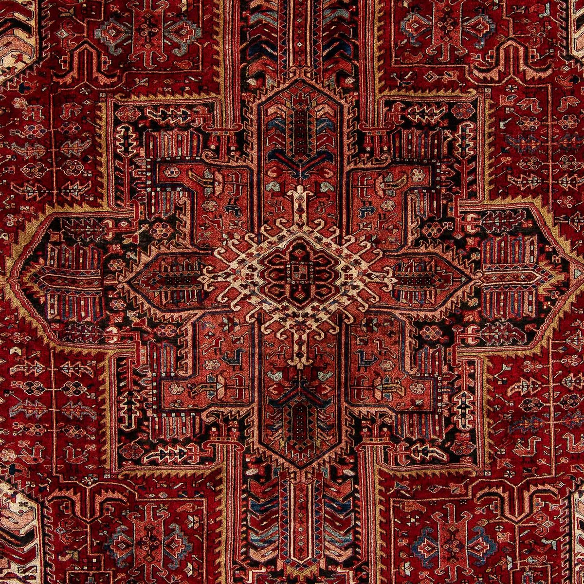 Alfombra persa - Nómada - 397 x 304 cm - rojo oscuro