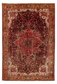 Alfombra persa - Nómada - 388 x 282 cm - rojo oscuro
