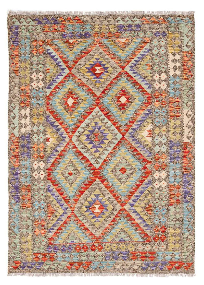 Alfombra Kelim - Splash - 205 x 156 cm - multicolor