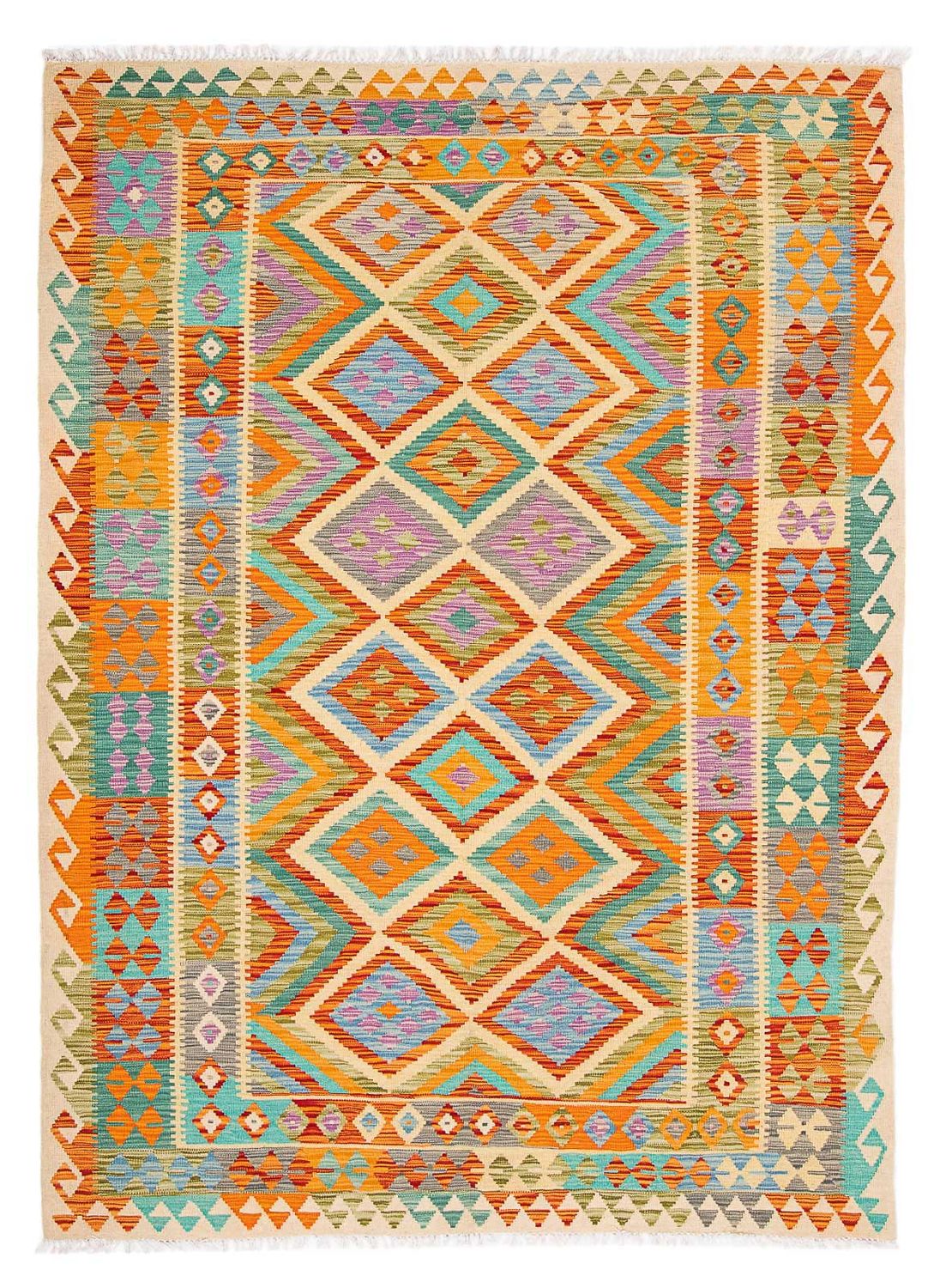 Alfombra Kelim - Splash - 246 x 185 cm - multicolor