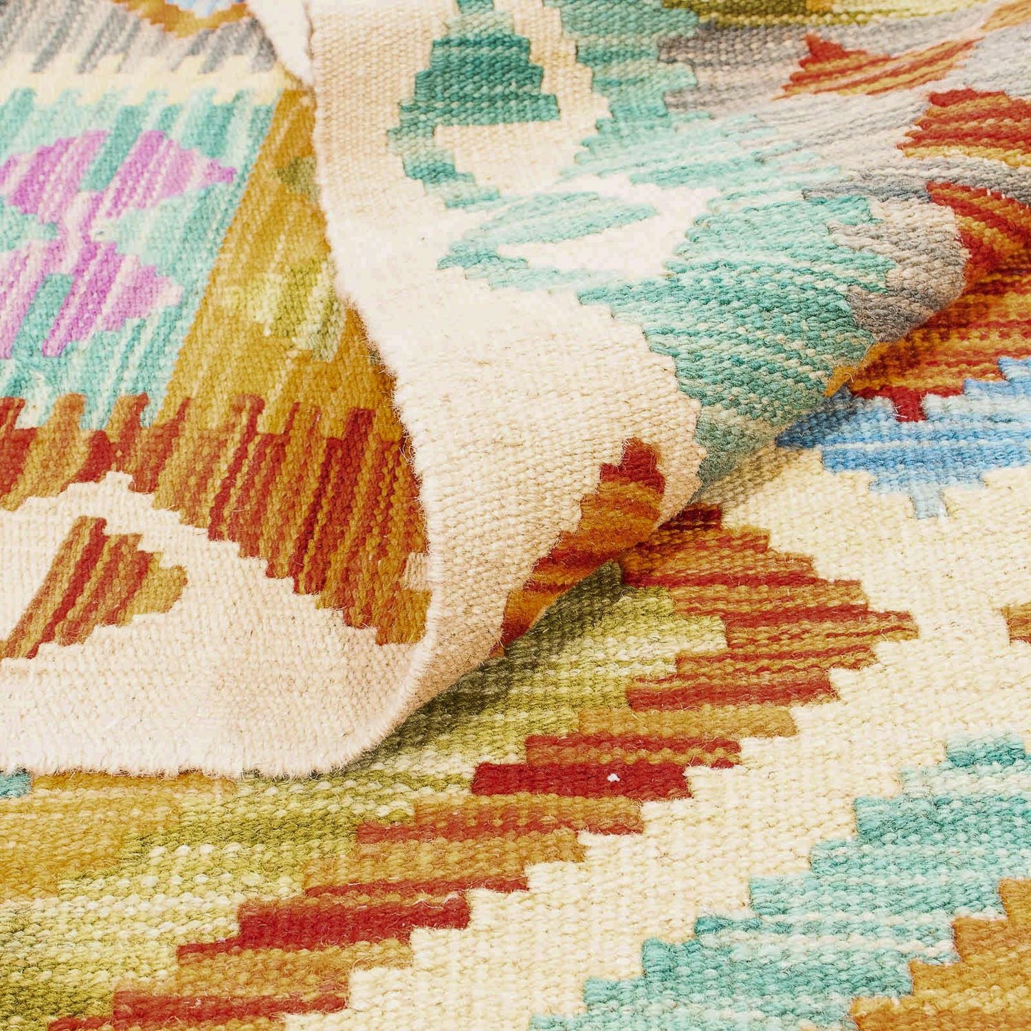 Alfombra Kelim - Splash - 246 x 185 cm - multicolor