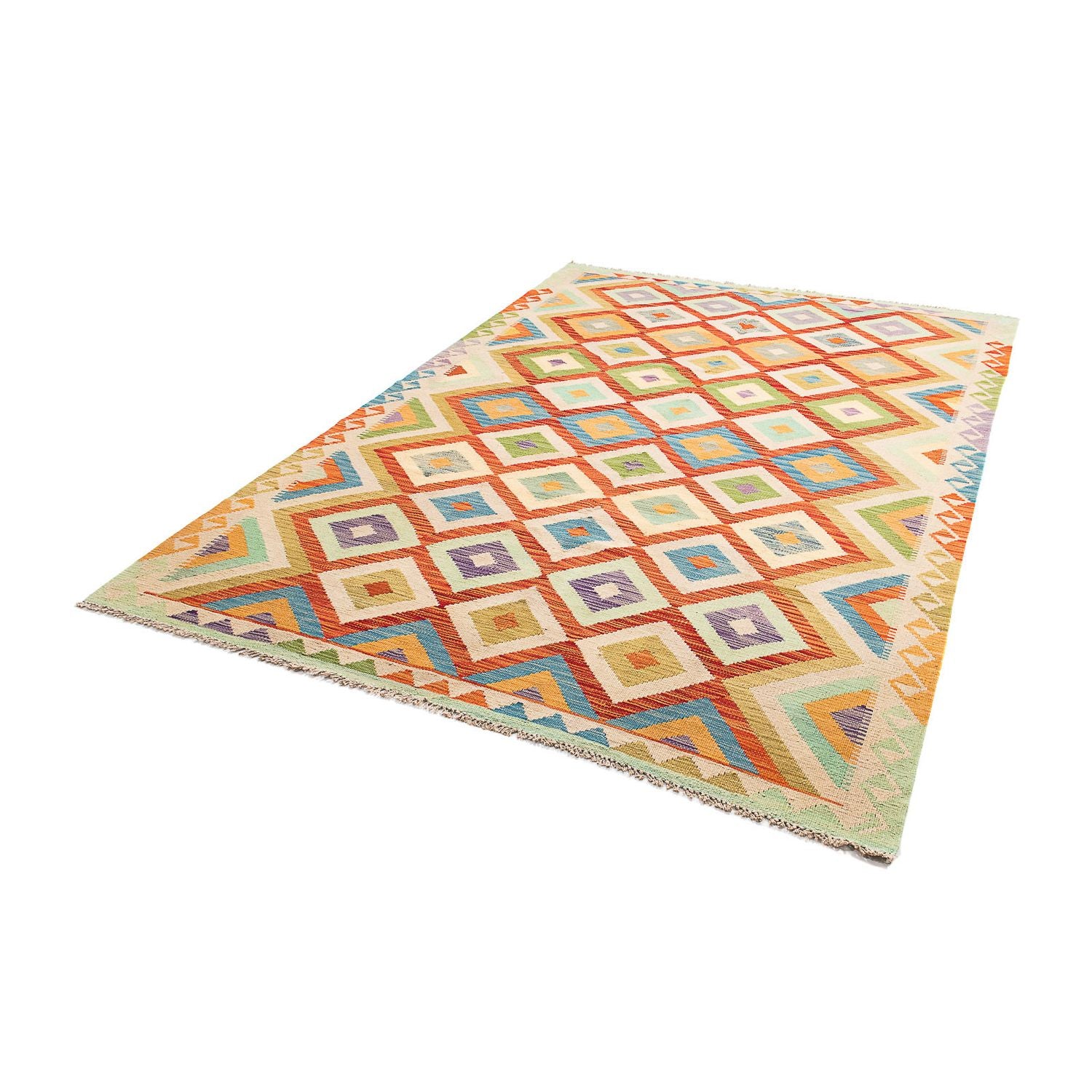 Alfombra Kelim - Splash - 241 x 171 cm - multicolor
