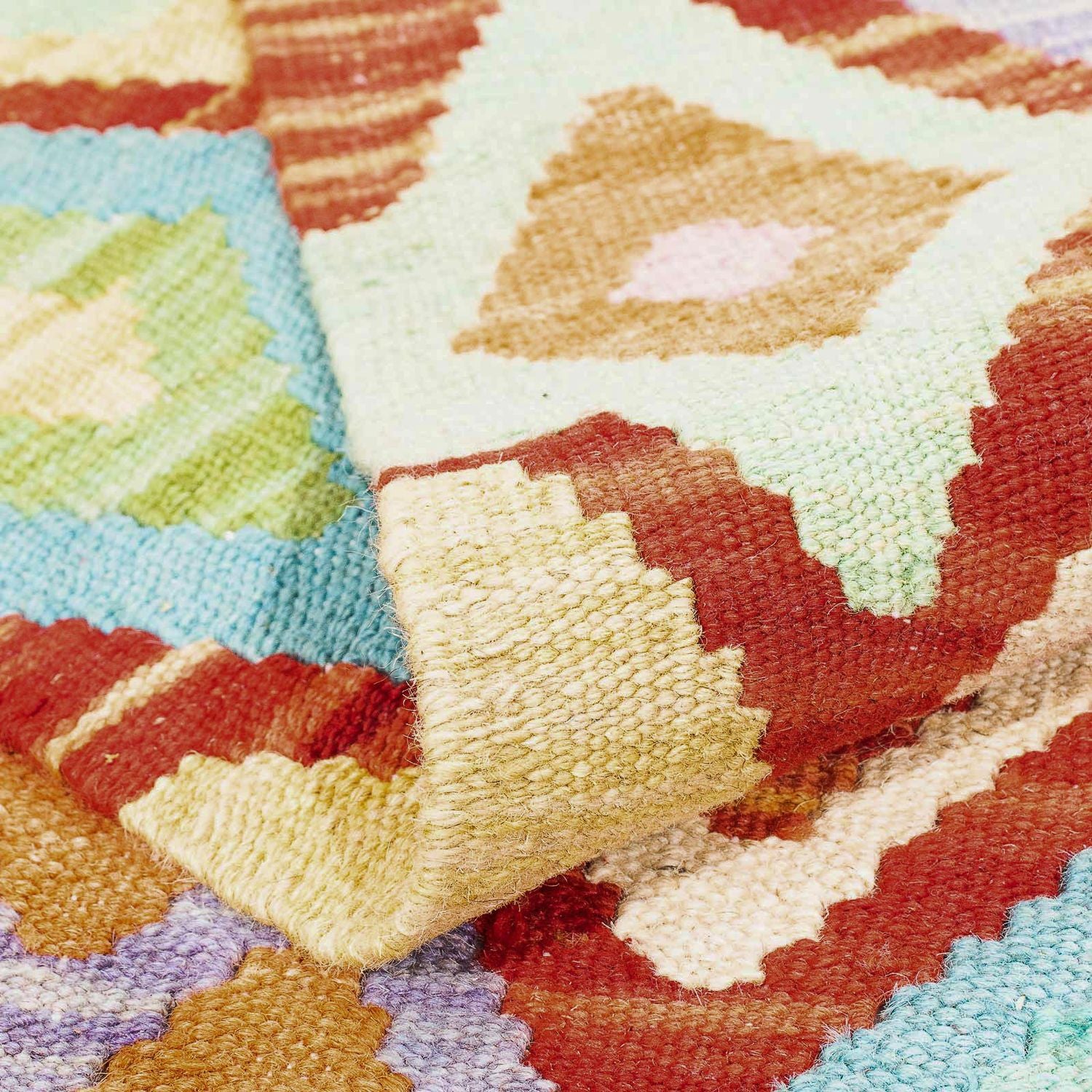Alfombra Kelim - Splash - 188 x 169 cm - multicolor