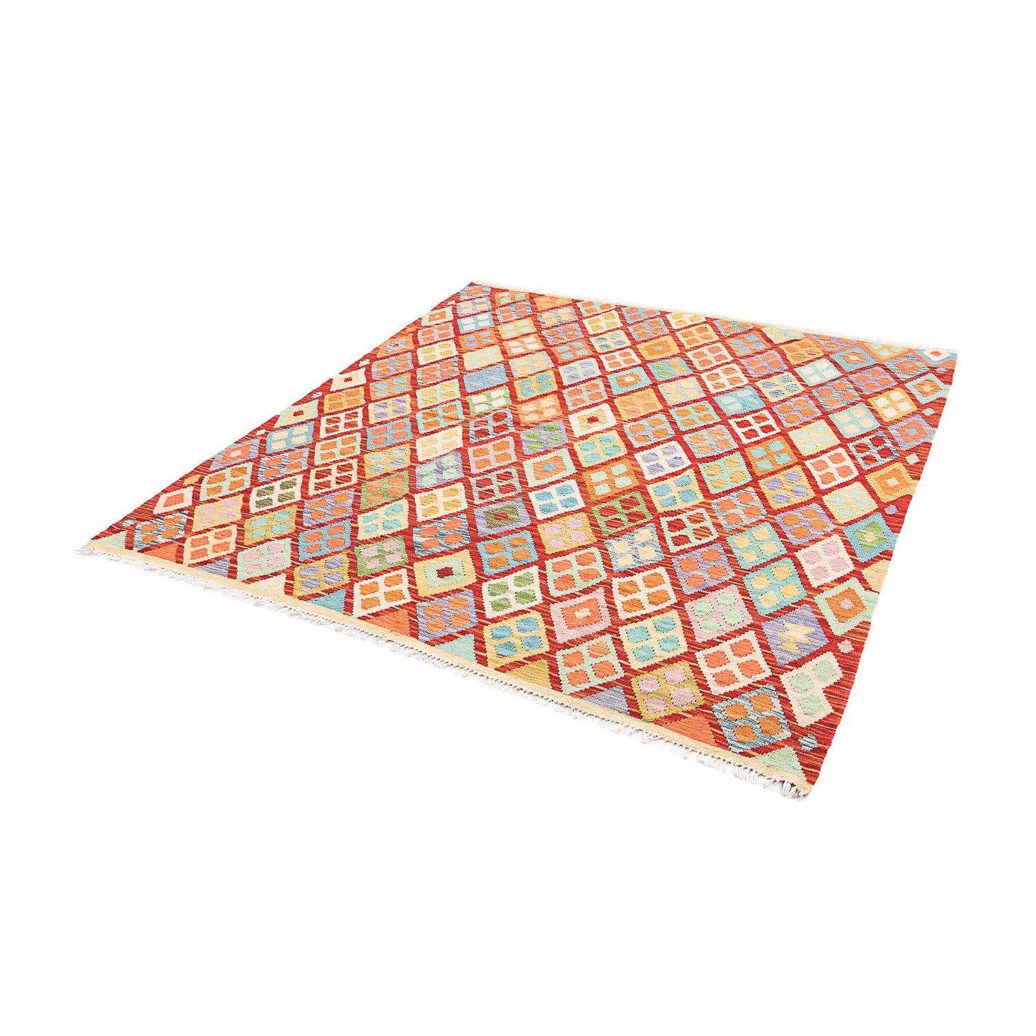 Alfombra Kelim - Splash - 188 x 169 cm - multicolor