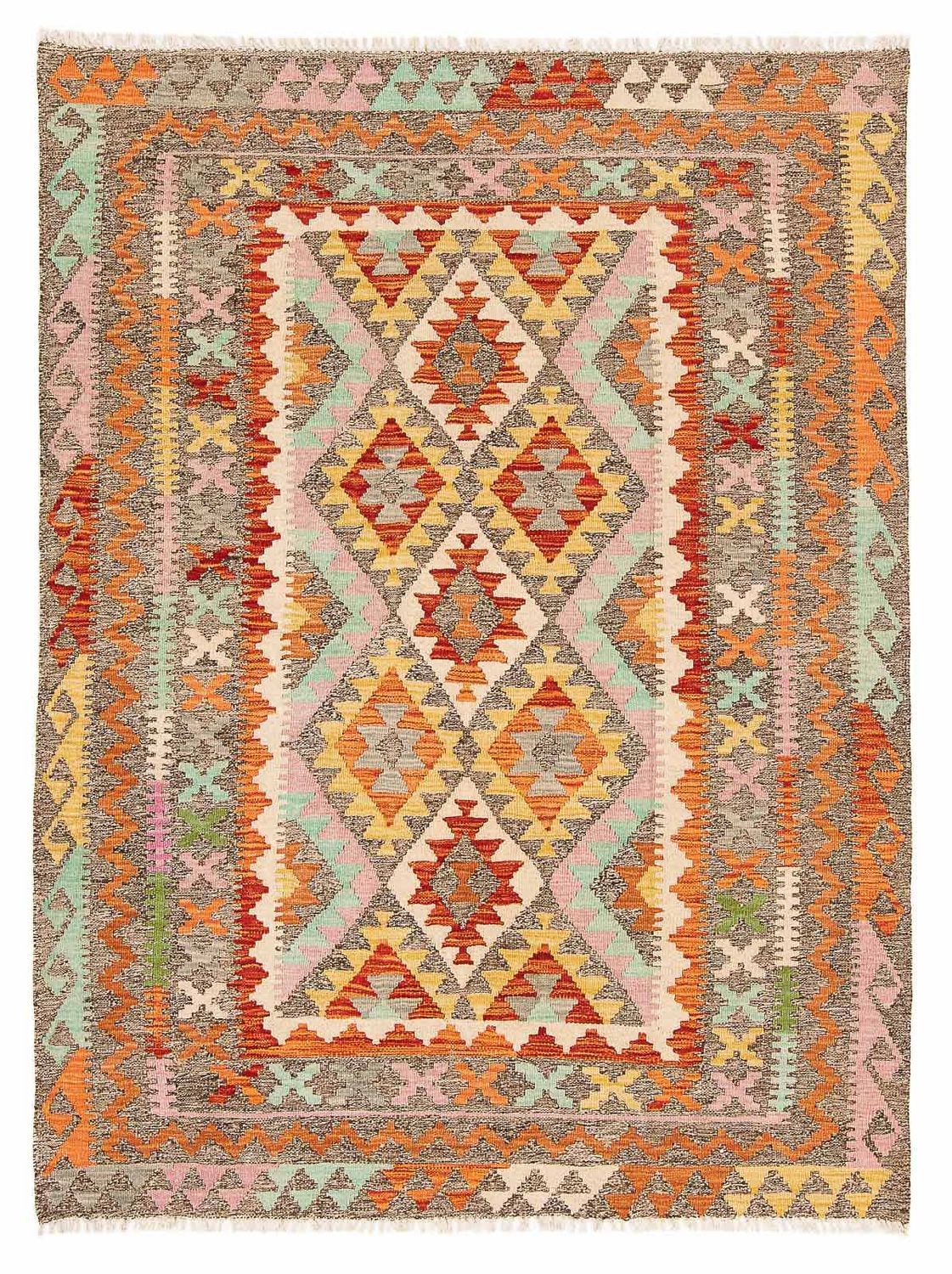 Alfombra Kelim - Splash - 188 x 153 cm - multicolor