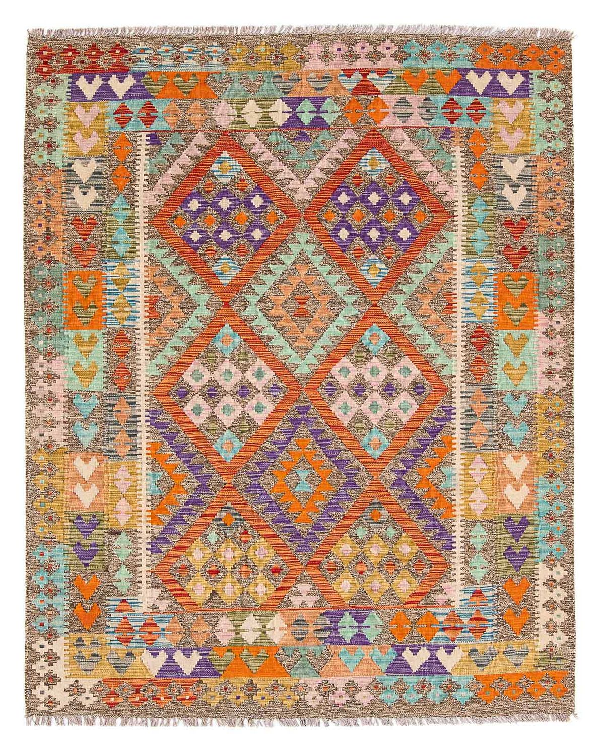 Alfombra Kelim - Splash - 194 x 154 cm - multicolor