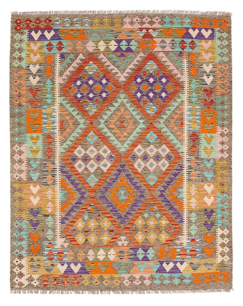 Alfombra Kelim - Splash - 194 x 154 cm - multicolor