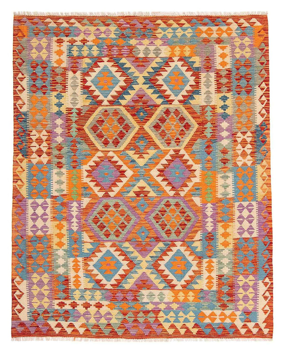 Alfombra Kelim - Splash - 195 x 155 cm - multicolor