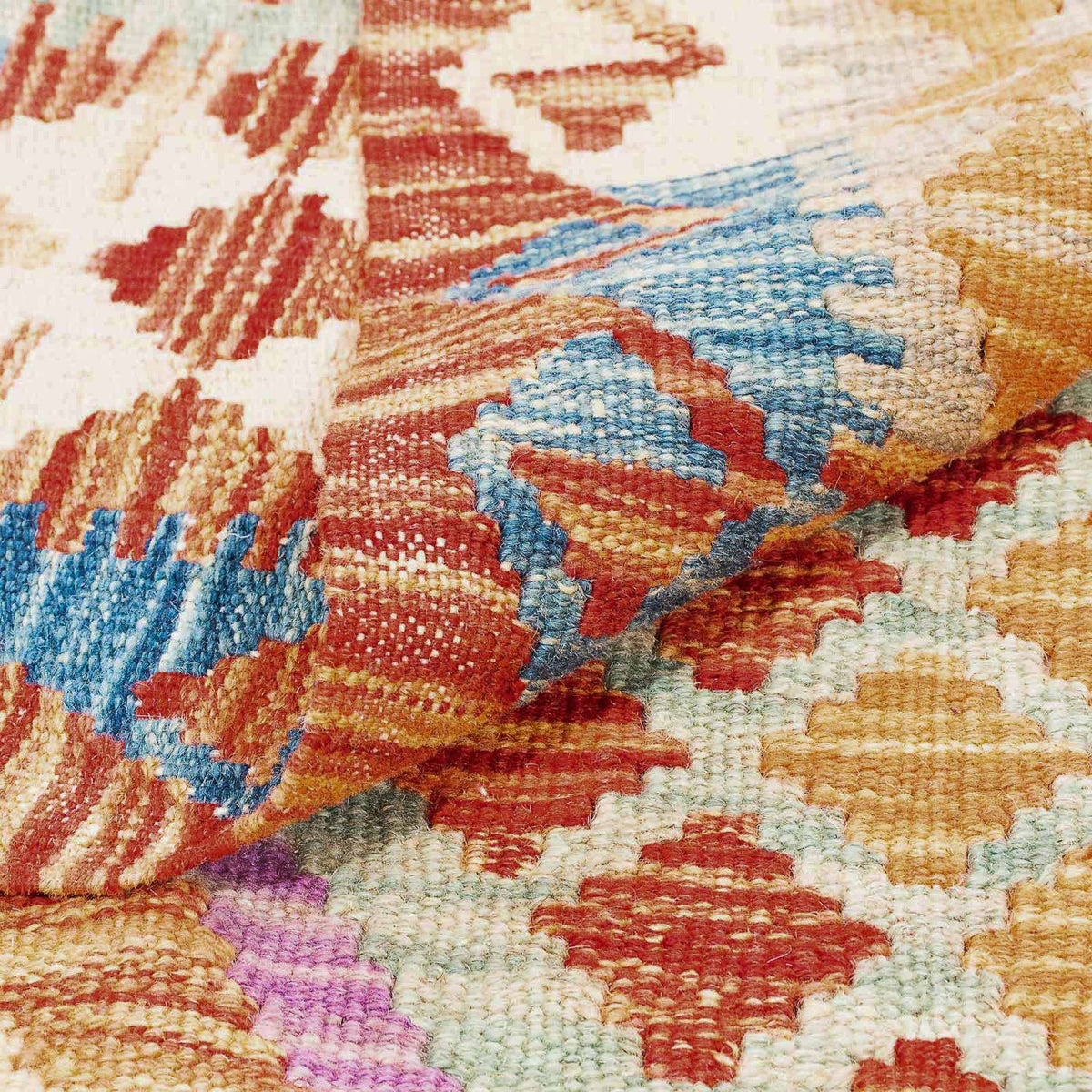 Alfombra Kelim - Splash - 195 x 155 cm - multicolor
