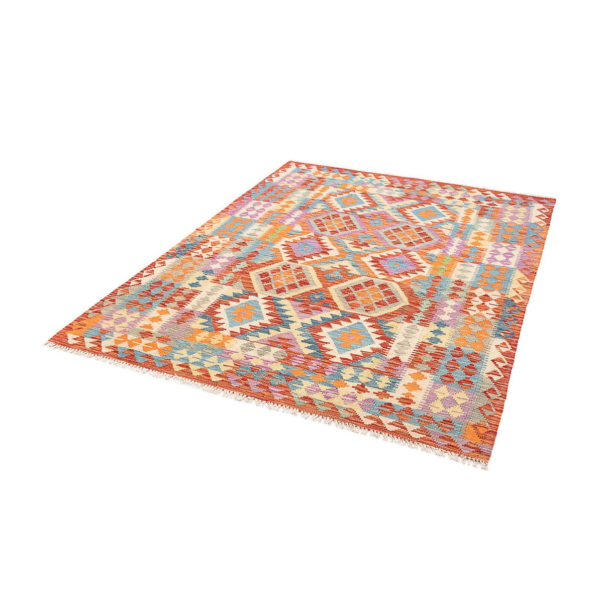 Alfombra Kelim - Splash - 195 x 155 cm - multicolor