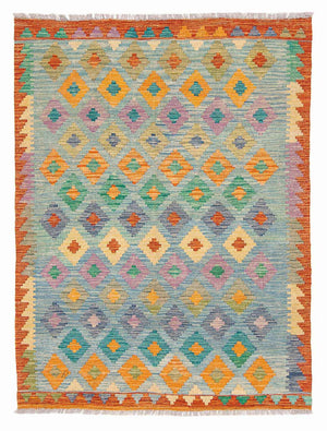 Alfombra Kelim - Splash - 180 x 136 cm - azul claro