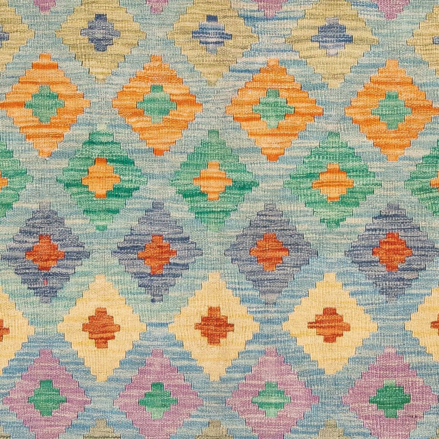 Alfombra Kelim - Splash - 180 x 136 cm - azul claro