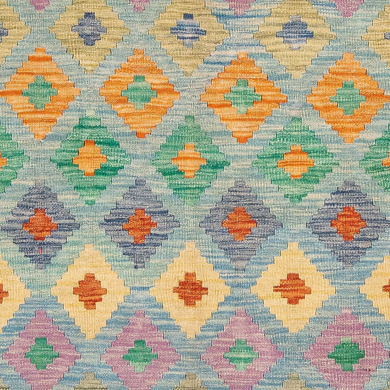 Alfombra Kelim - Splash - 180 x 136 cm - azul claro