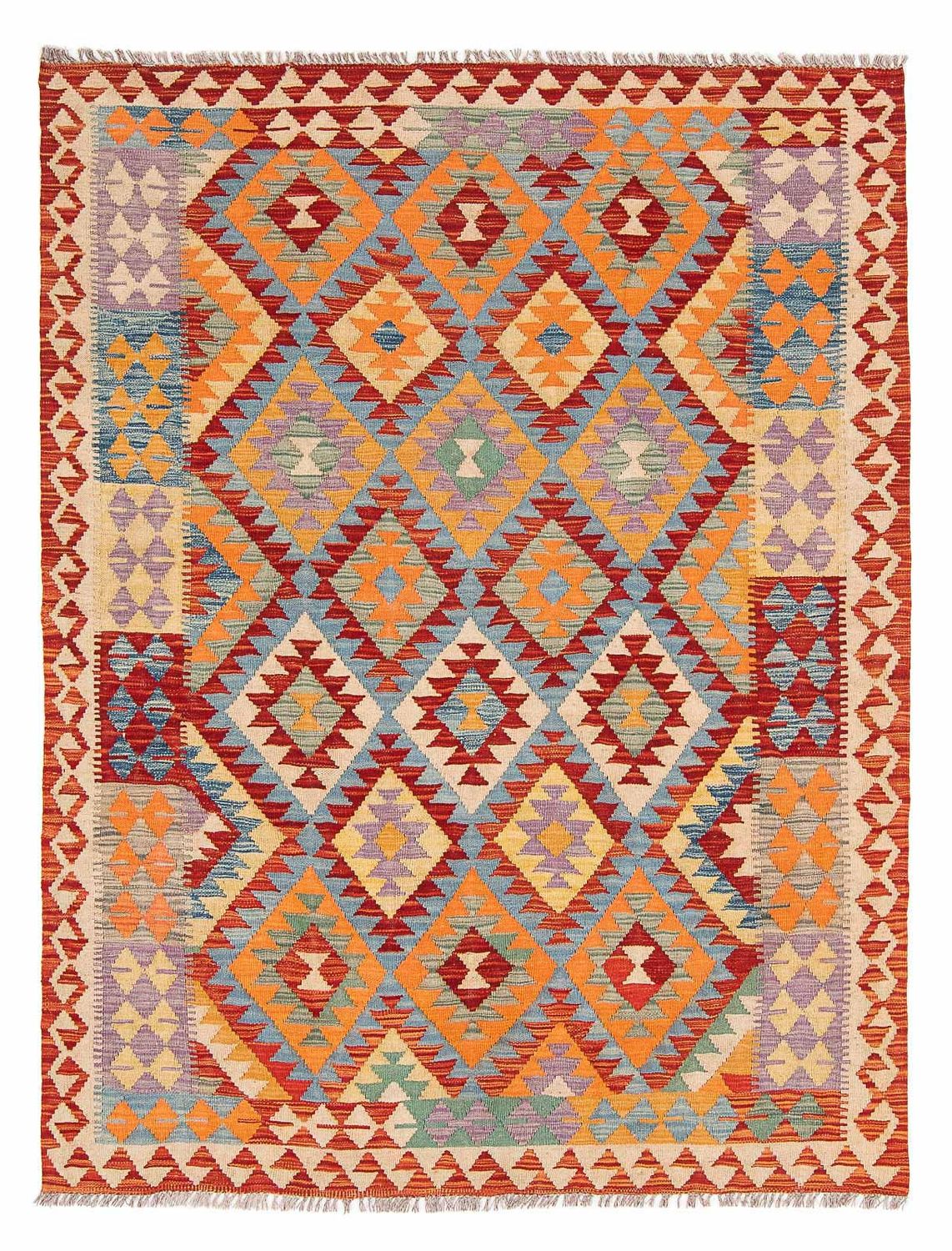 Alfombra Kelim - Splash - 194 x 152 cm - multicolor