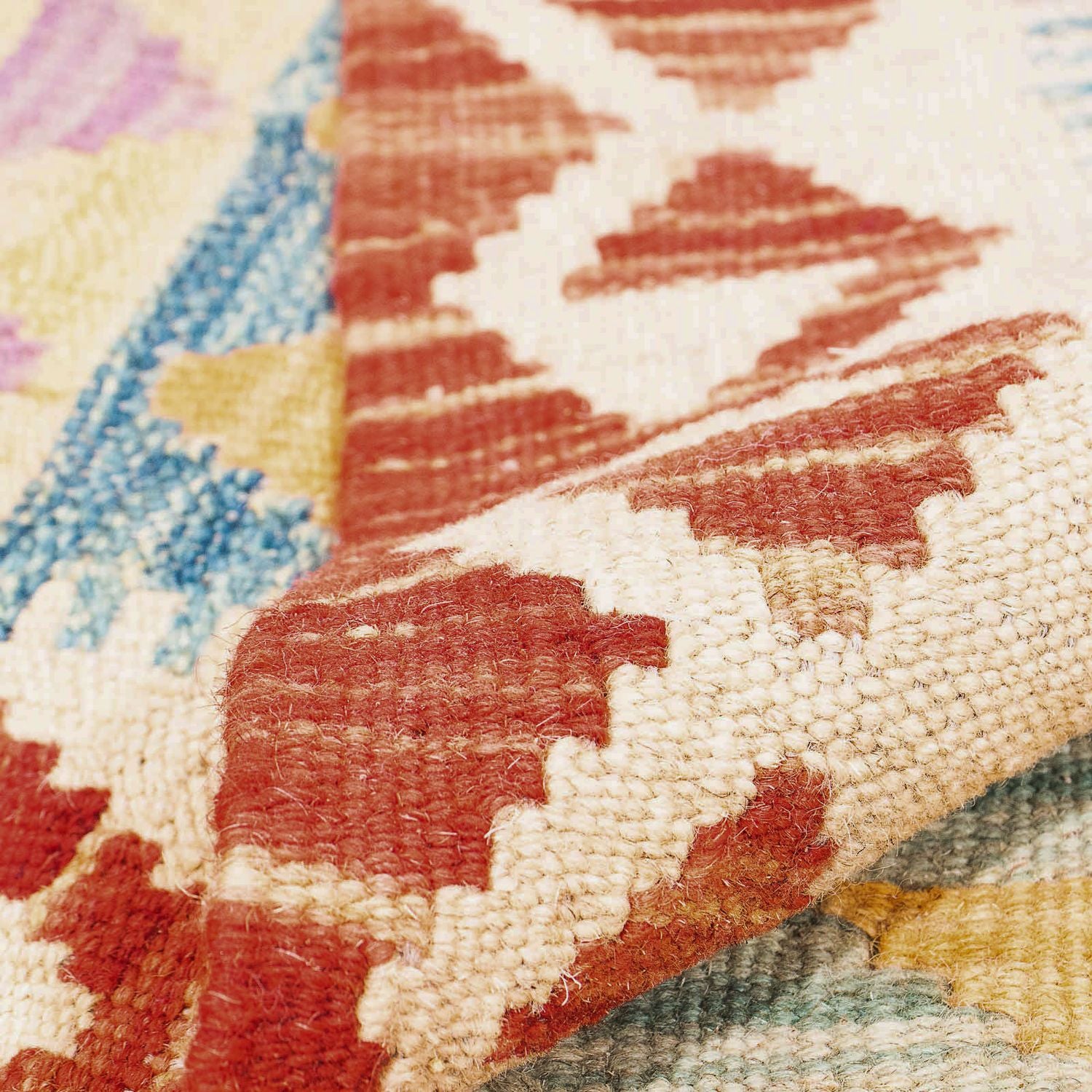 Alfombra Kelim - Splash - 194 x 152 cm - multicolor