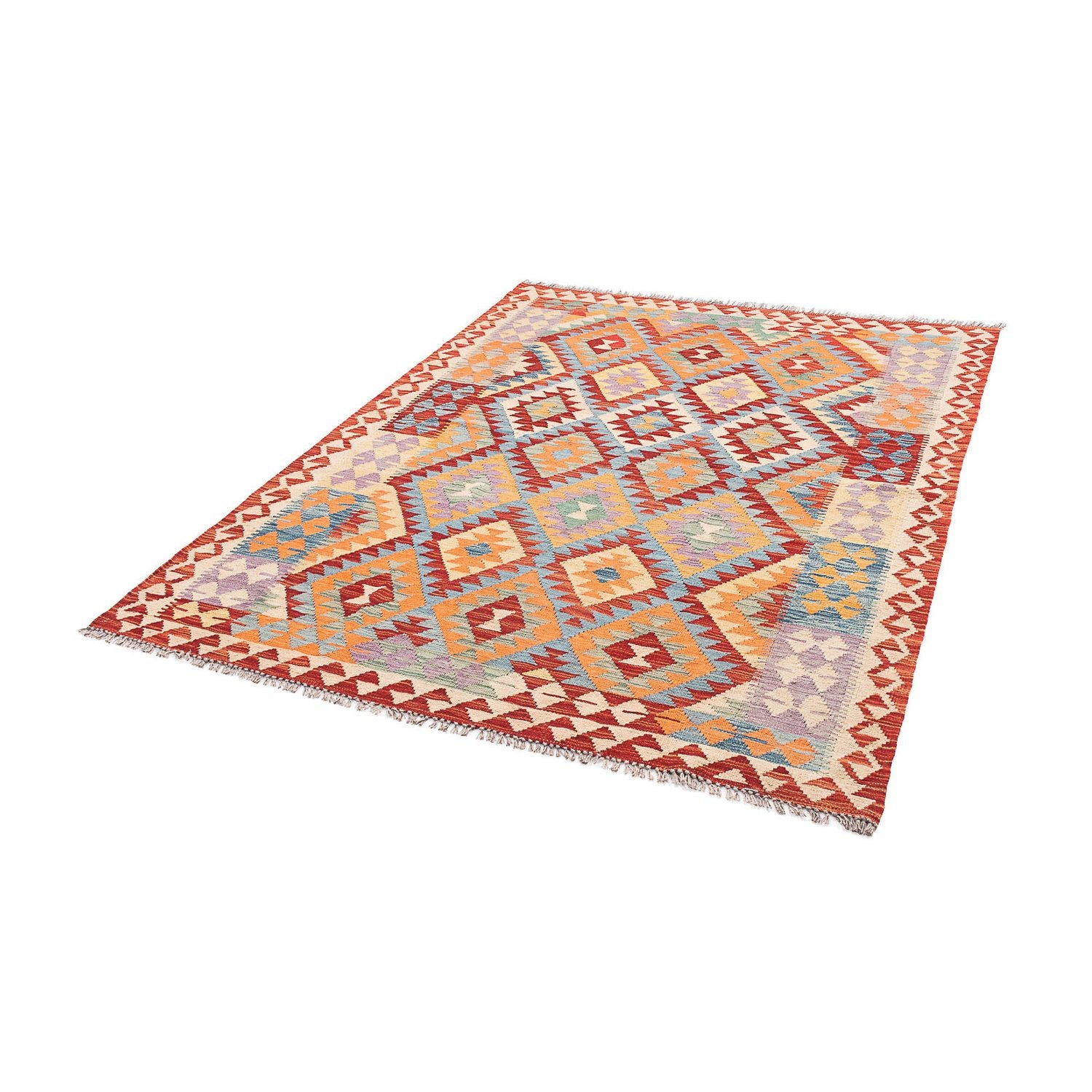 Alfombra Kelim - Splash - 194 x 152 cm - multicolor