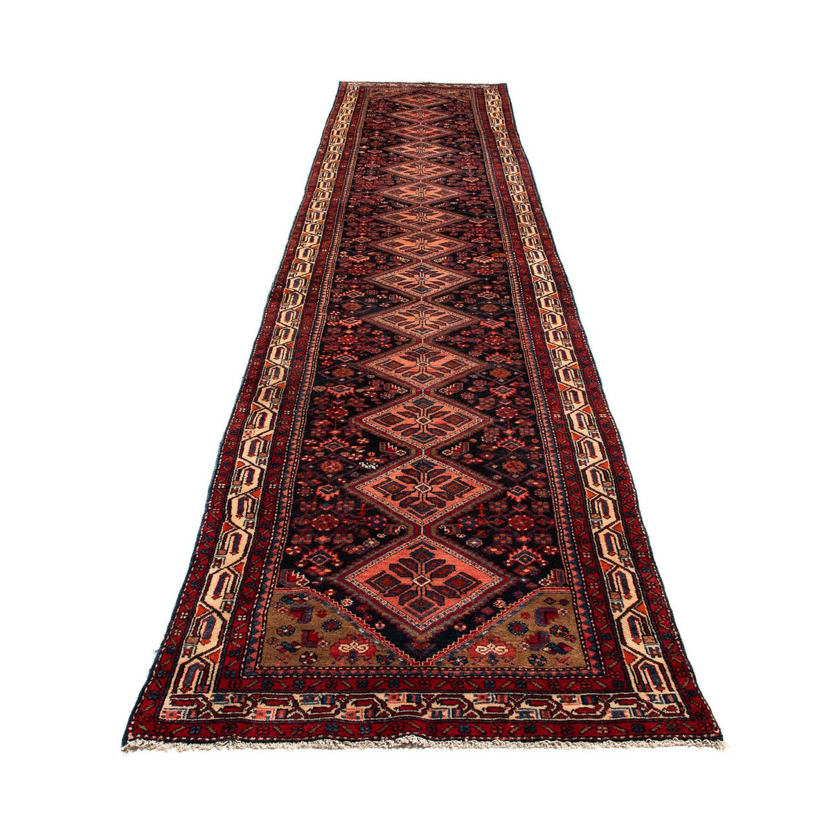 Alfombra de pasillo Alfombra persa - Nómada - 530 x 103 cm - rojo oscuro