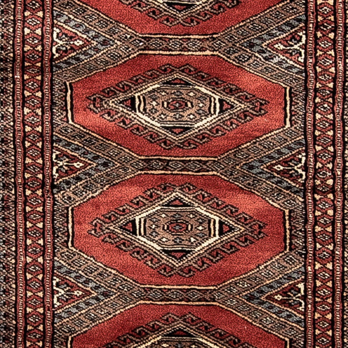 Alfombra de pasillo Alfombra afgana - Bukhara - 400 x 63 cm - rojo oscuro