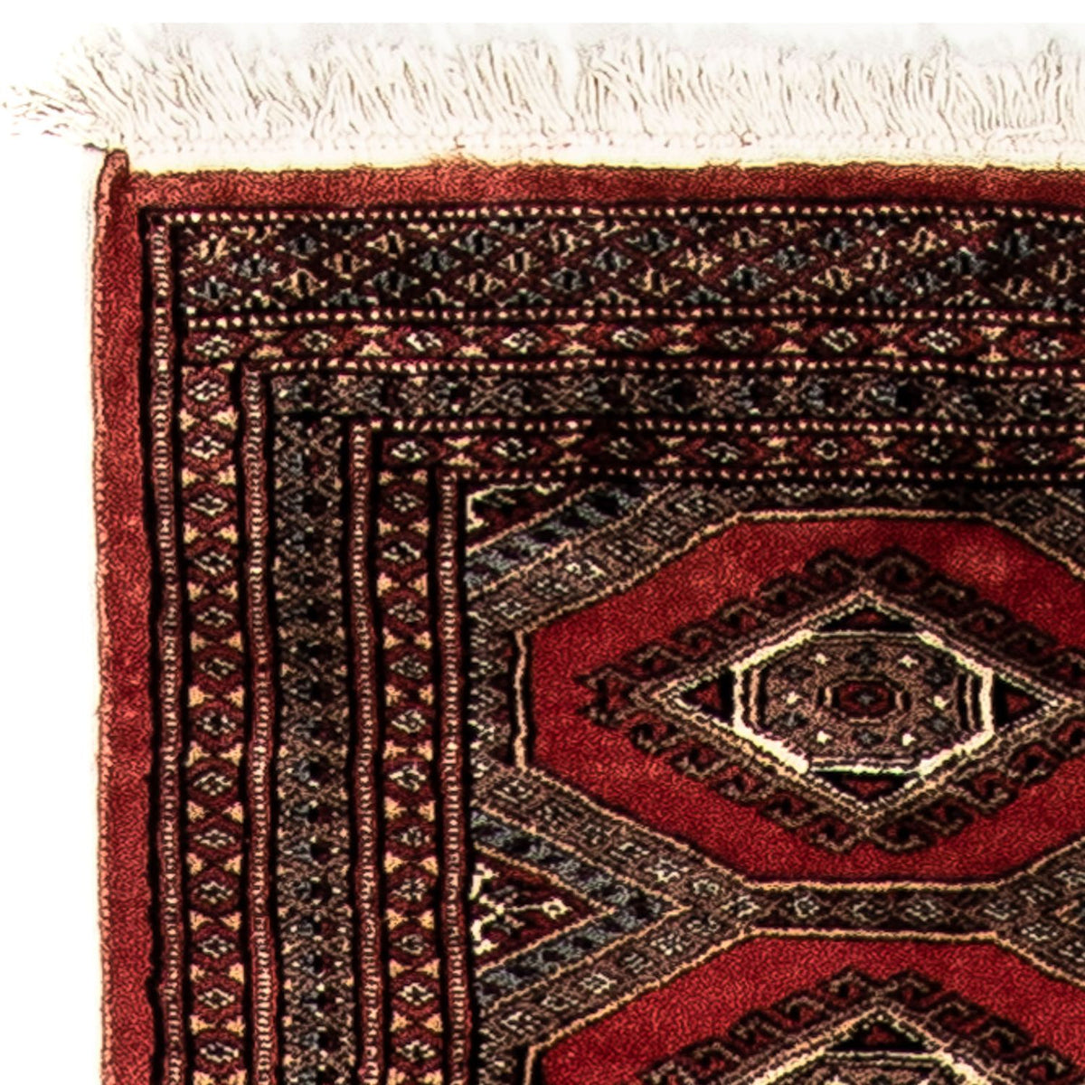Alfombra de pasillo Alfombra afgana - Bukhara - 400 x 63 cm - rojo oscuro