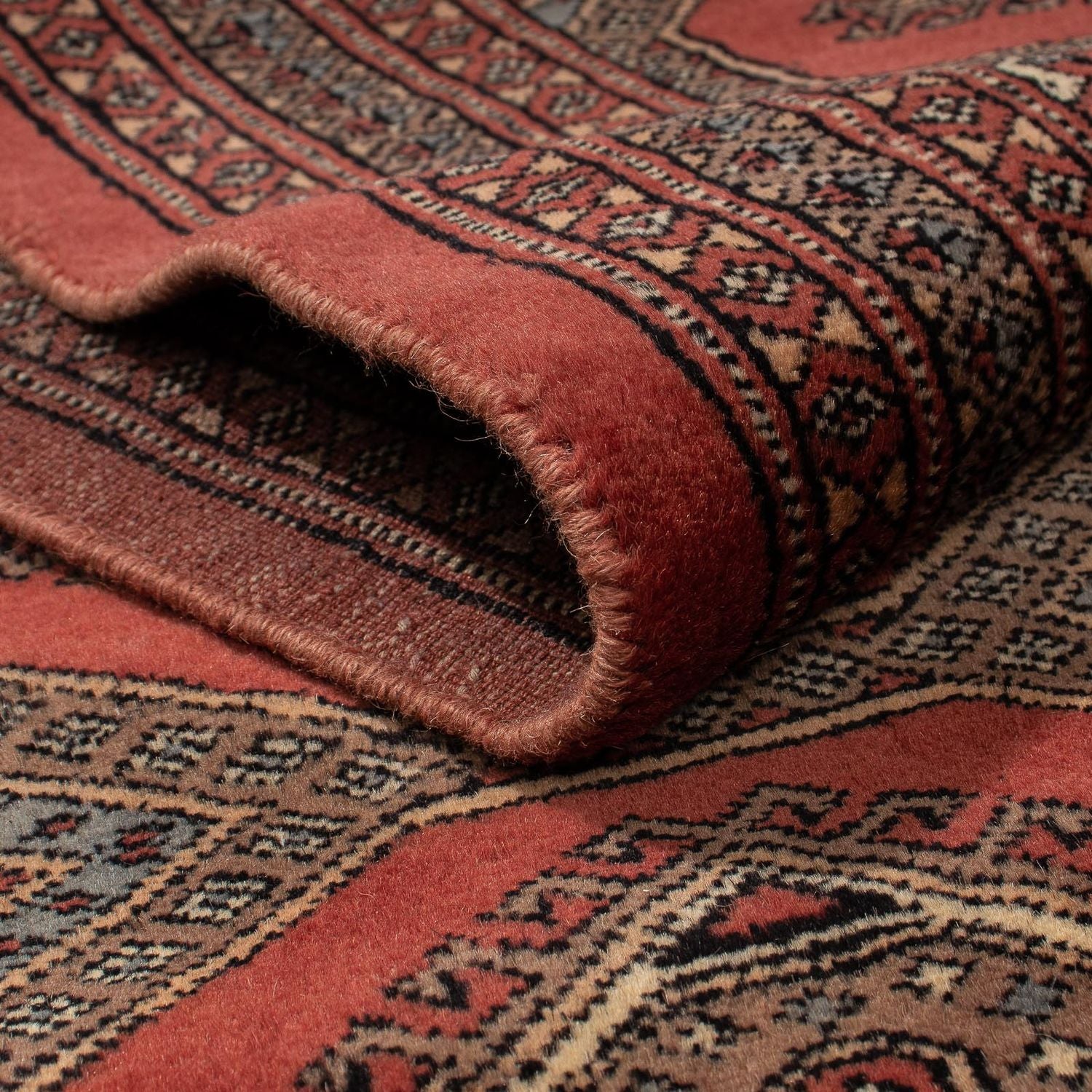 Alfombra de pasillo Alfombra afgana - Bukhara - 400 x 63 cm - rojo oscuro
