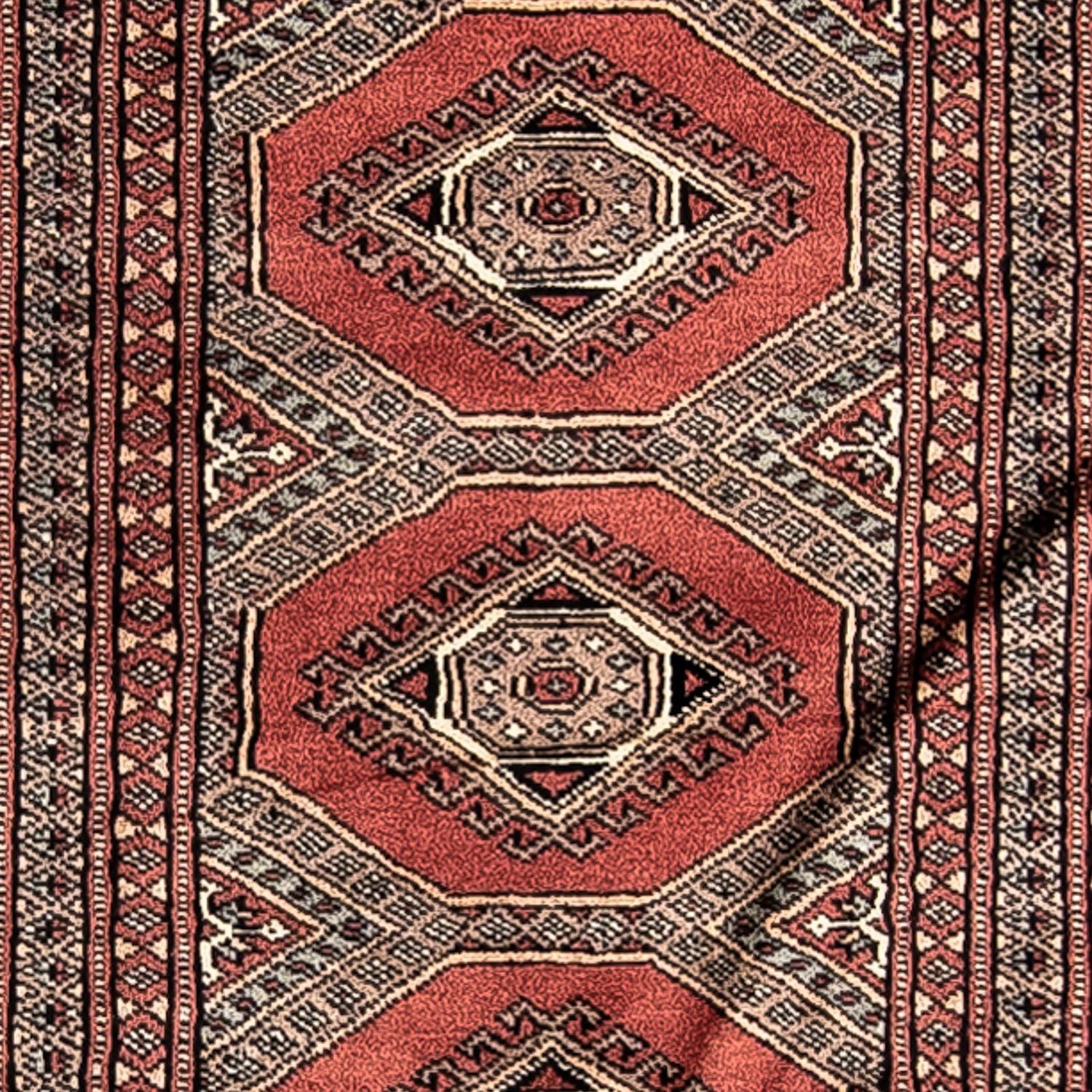 Alfombra de pasillo Alfombra afgana - Bukhara - 396 x 64 cm - rojo oscuro