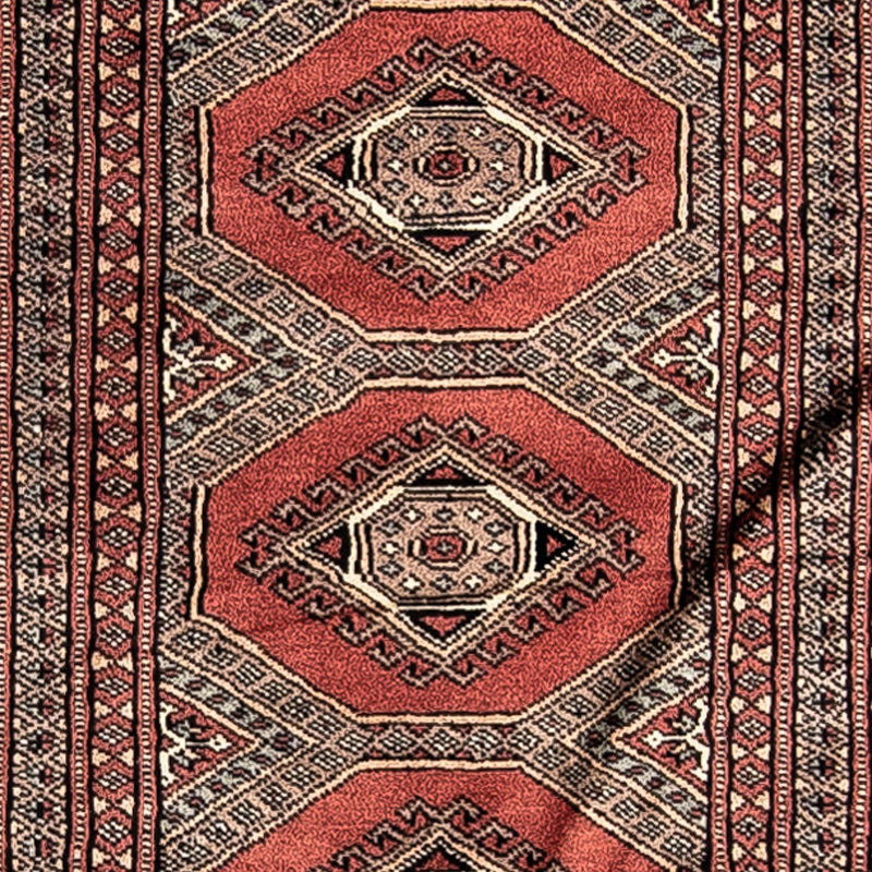 Alfombra de pasillo Alfombra afgana - Bukhara - 396 x 64 cm - rojo oscuro