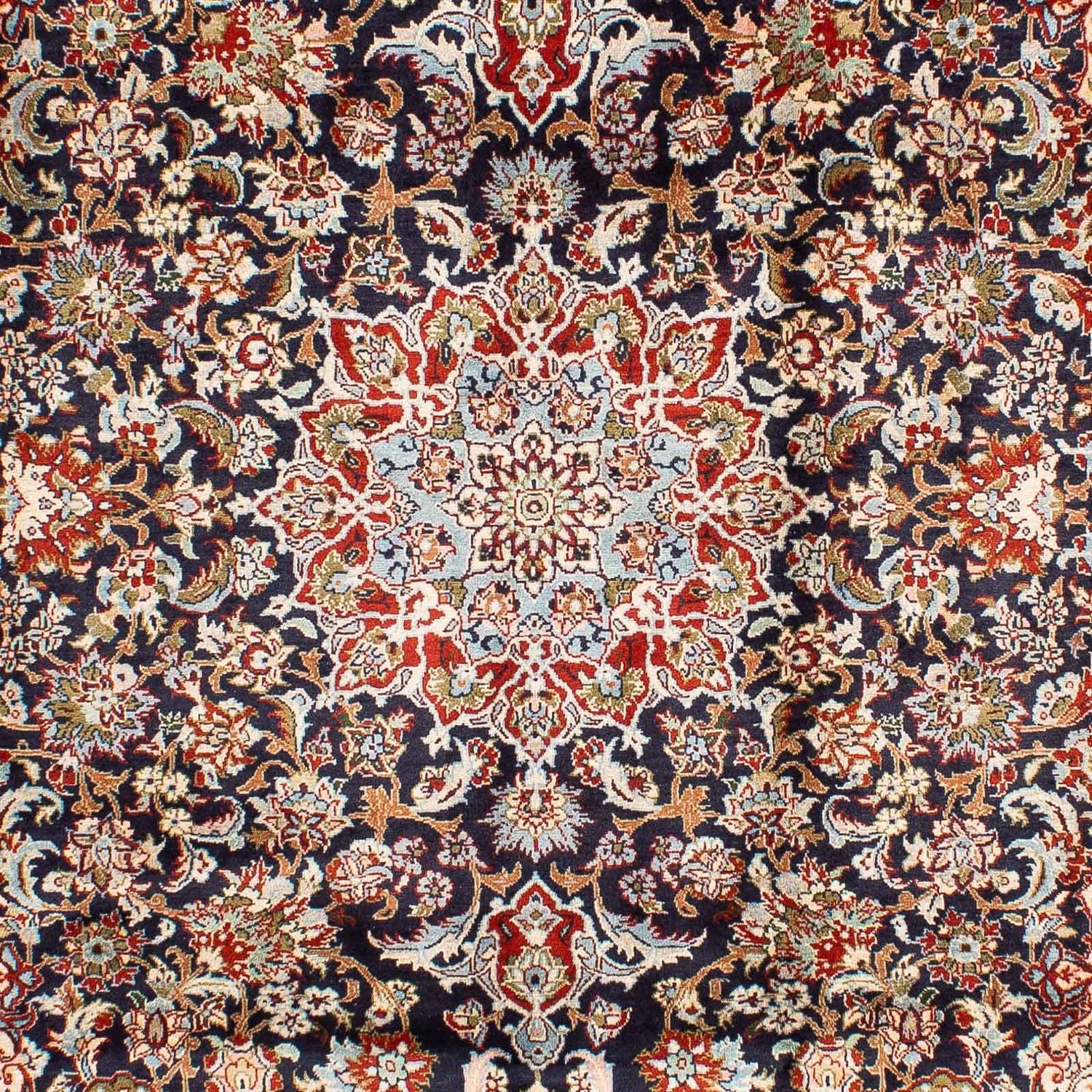 Alfombra persa - Keshan - 299 x 205 cm - azul oscuro