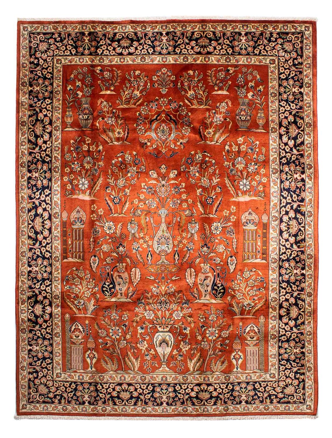 Alfombra persa - Keshan - 276 x 215 cm - óxido