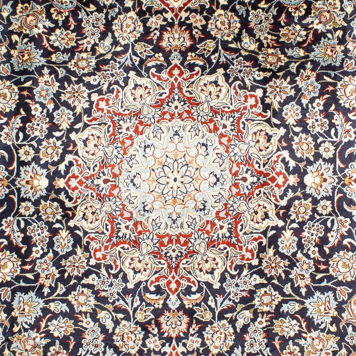 Alfombra persa - Keshan - 293 x 208 cm - azul oscuro