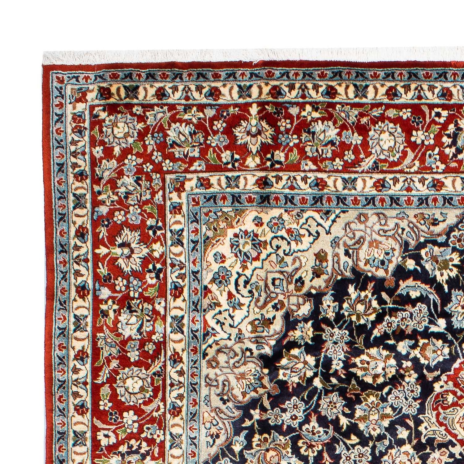 Alfombra persa - Keshan - 293 x 208 cm - azul oscuro
