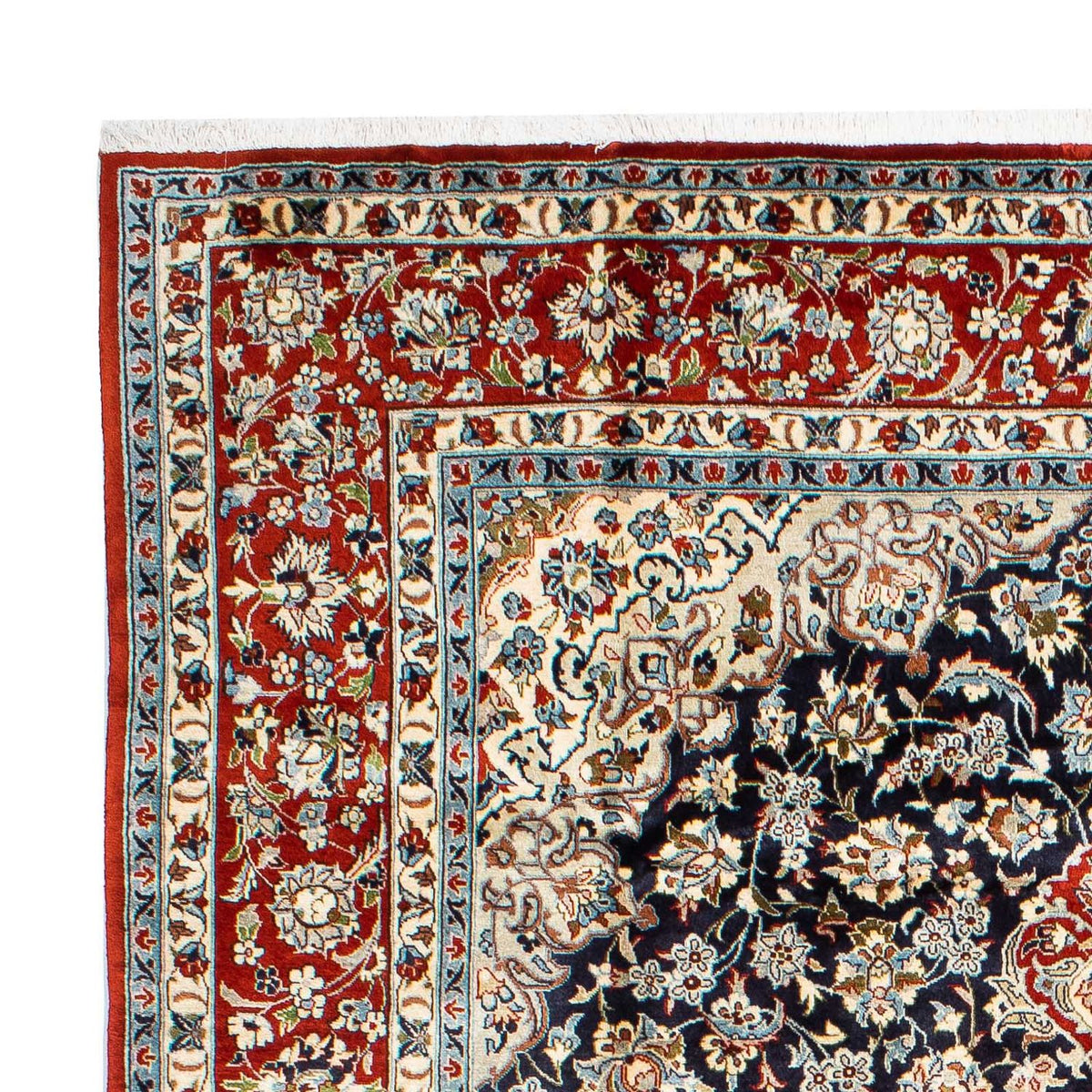 Alfombra persa - Keshan - 293 x 208 cm - azul oscuro