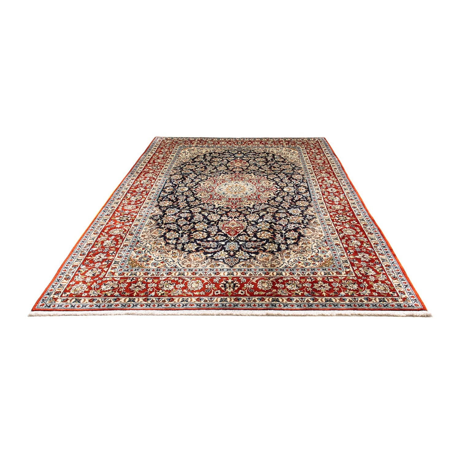 Alfombra persa - Keshan - 293 x 208 cm - azul oscuro