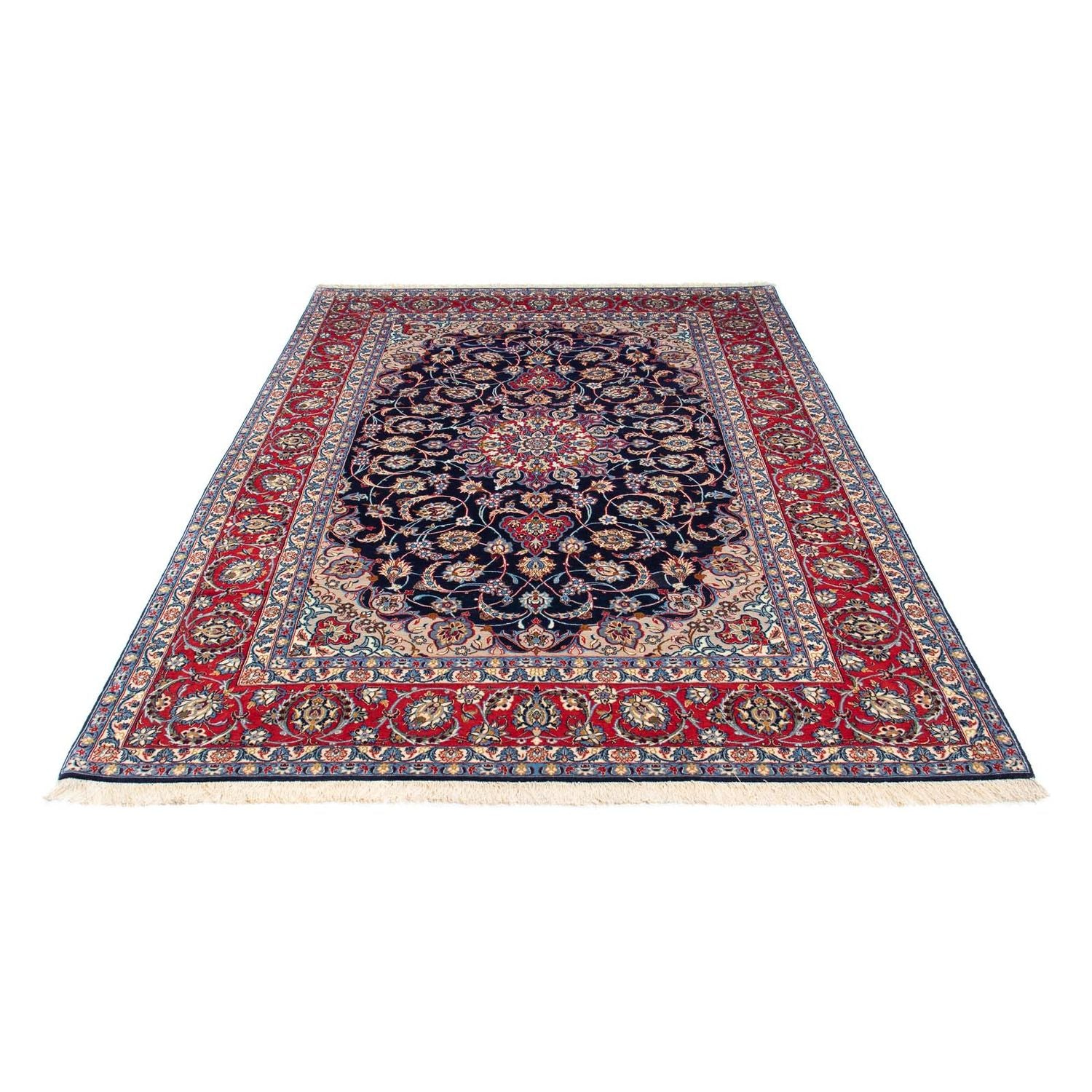 Alfombra Persa - Isfahan - Prima - 233 x 155 cm - azul oscuro