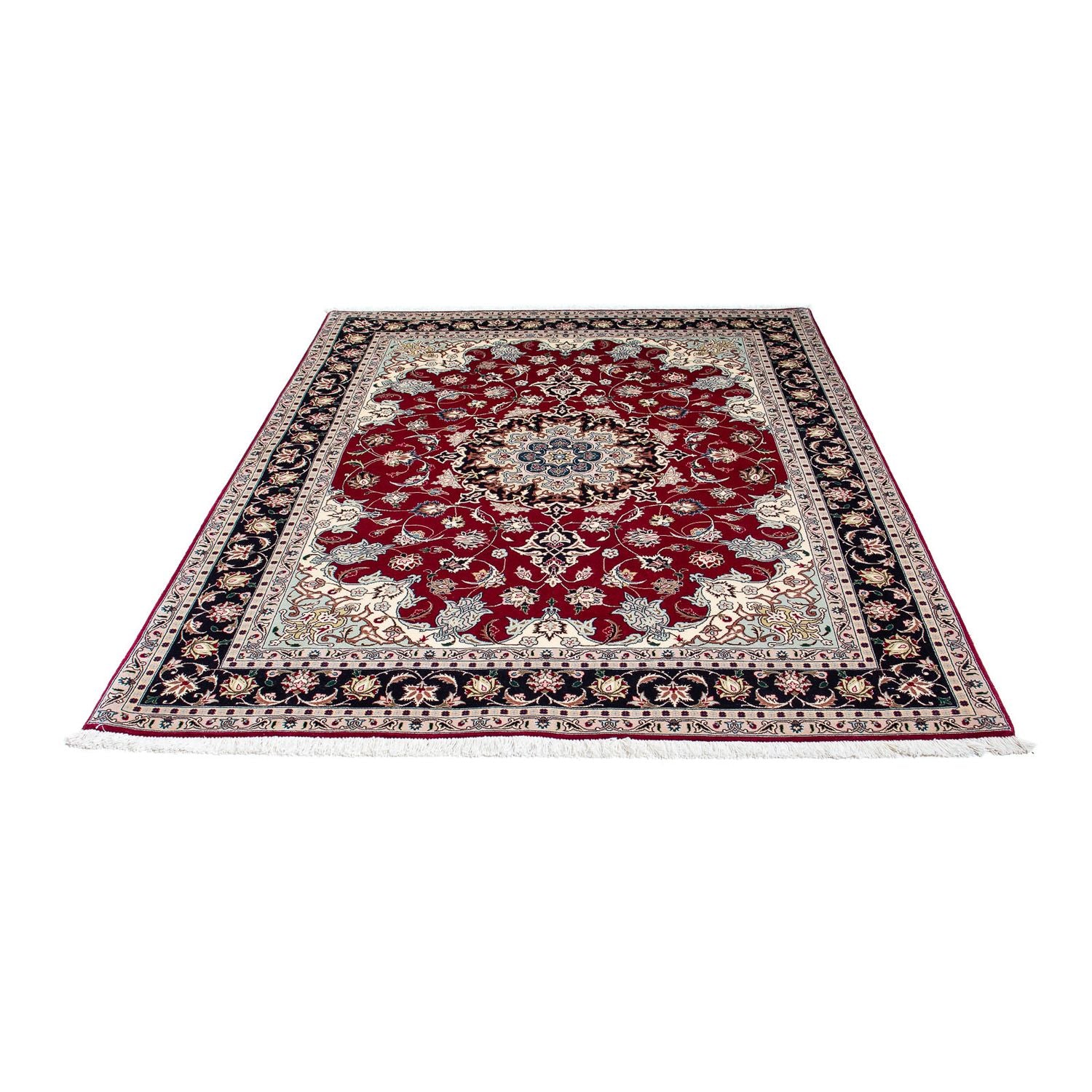 Alfombra Persa - Tabriz - Real - 197 x 153 cm - rojo oscuro