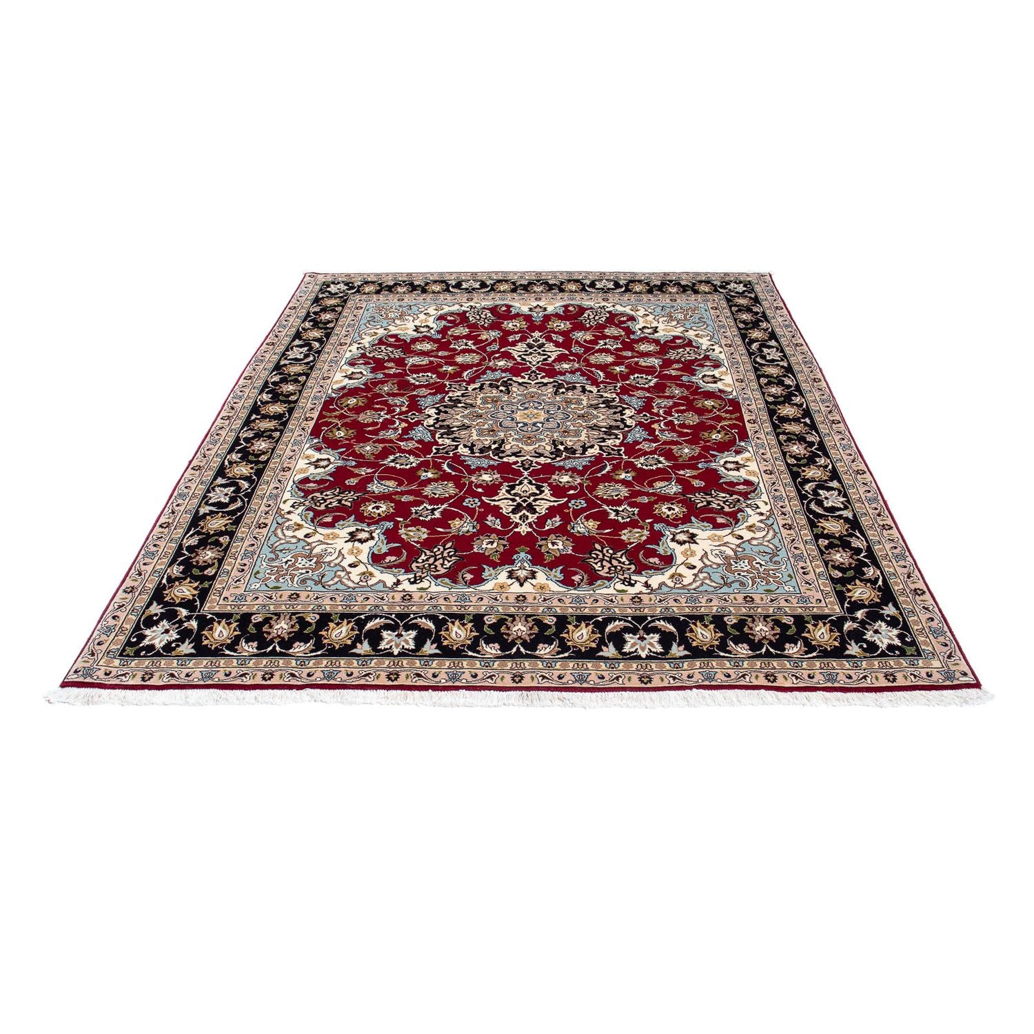 Alfombra Persa - Tabriz - Real - 198 x 155 cm - rojo oscuro