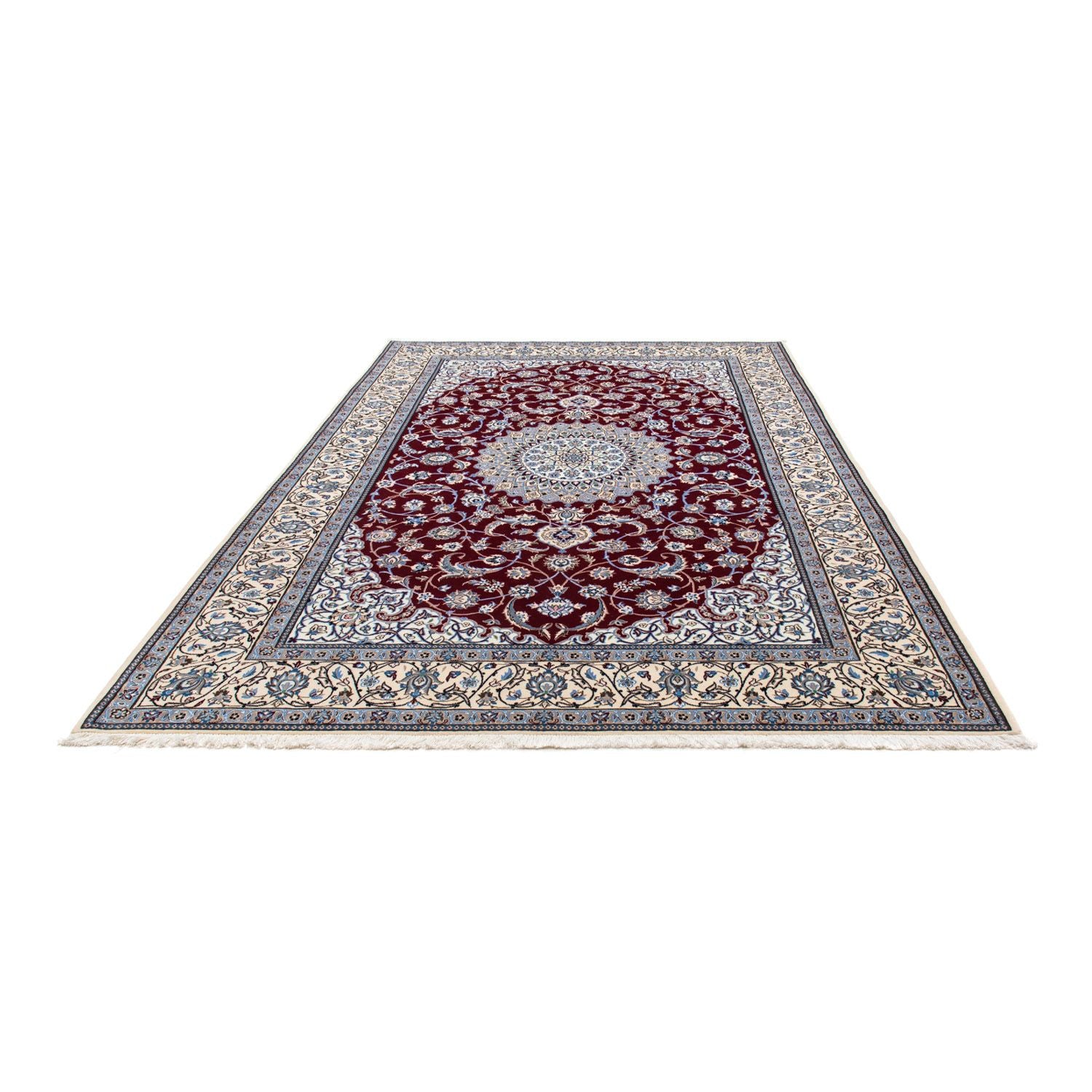 Alfombra Persa - Nain - Real - 298 x 206 cm - rojo oscuro