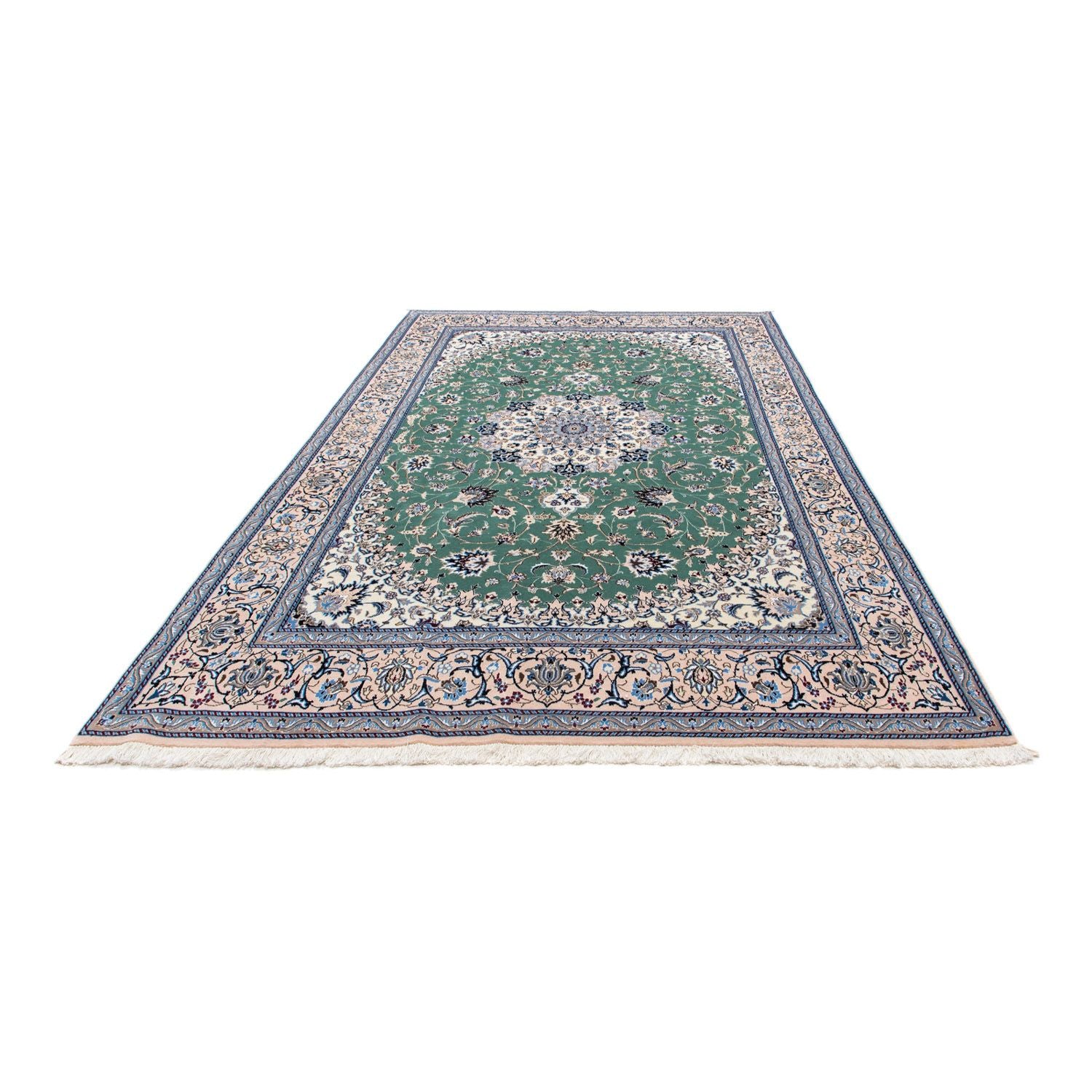 Alfombra Persa - Nain - Real - 293 x 198 cm - verde