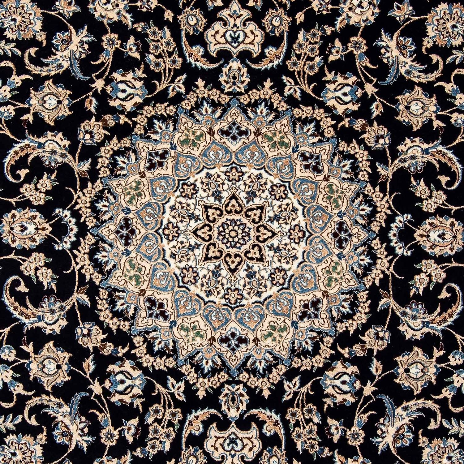 Alfombra Persa - Nain - Real - 316 x 208 cm - azul oscuro